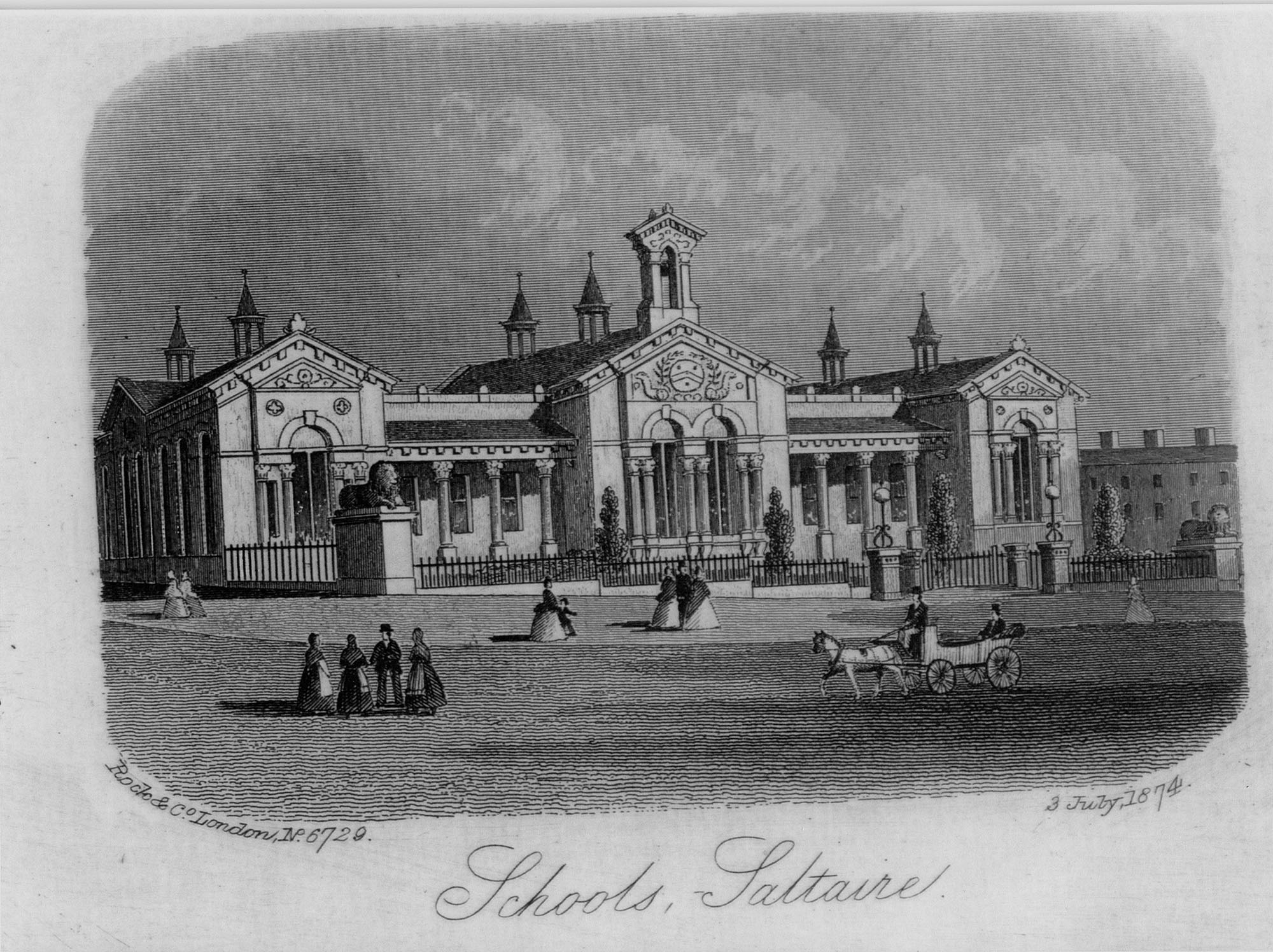 Drawing of Salts High School 1874