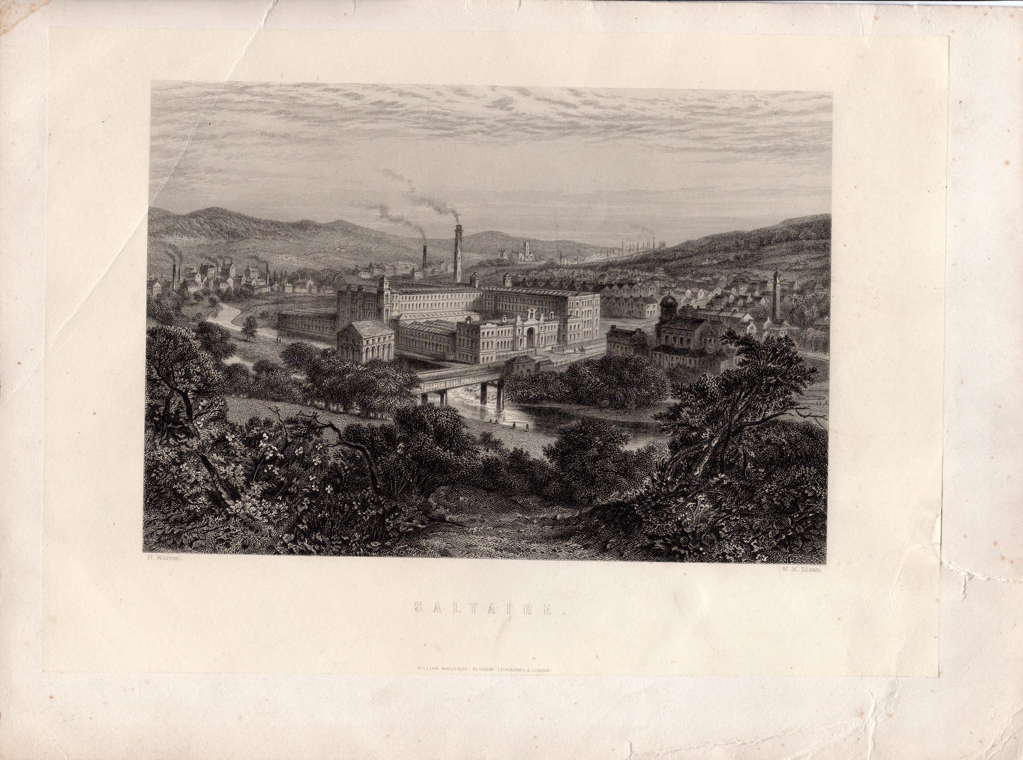 Lithograph of Salts Mill