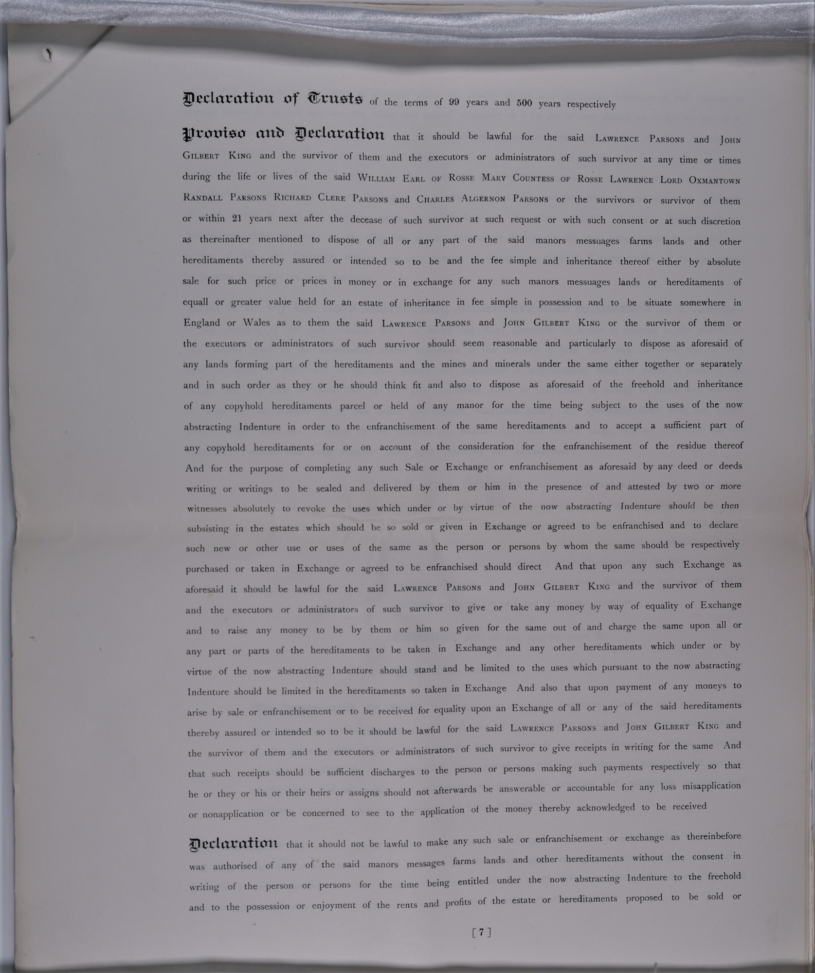 Abstract of land transfers