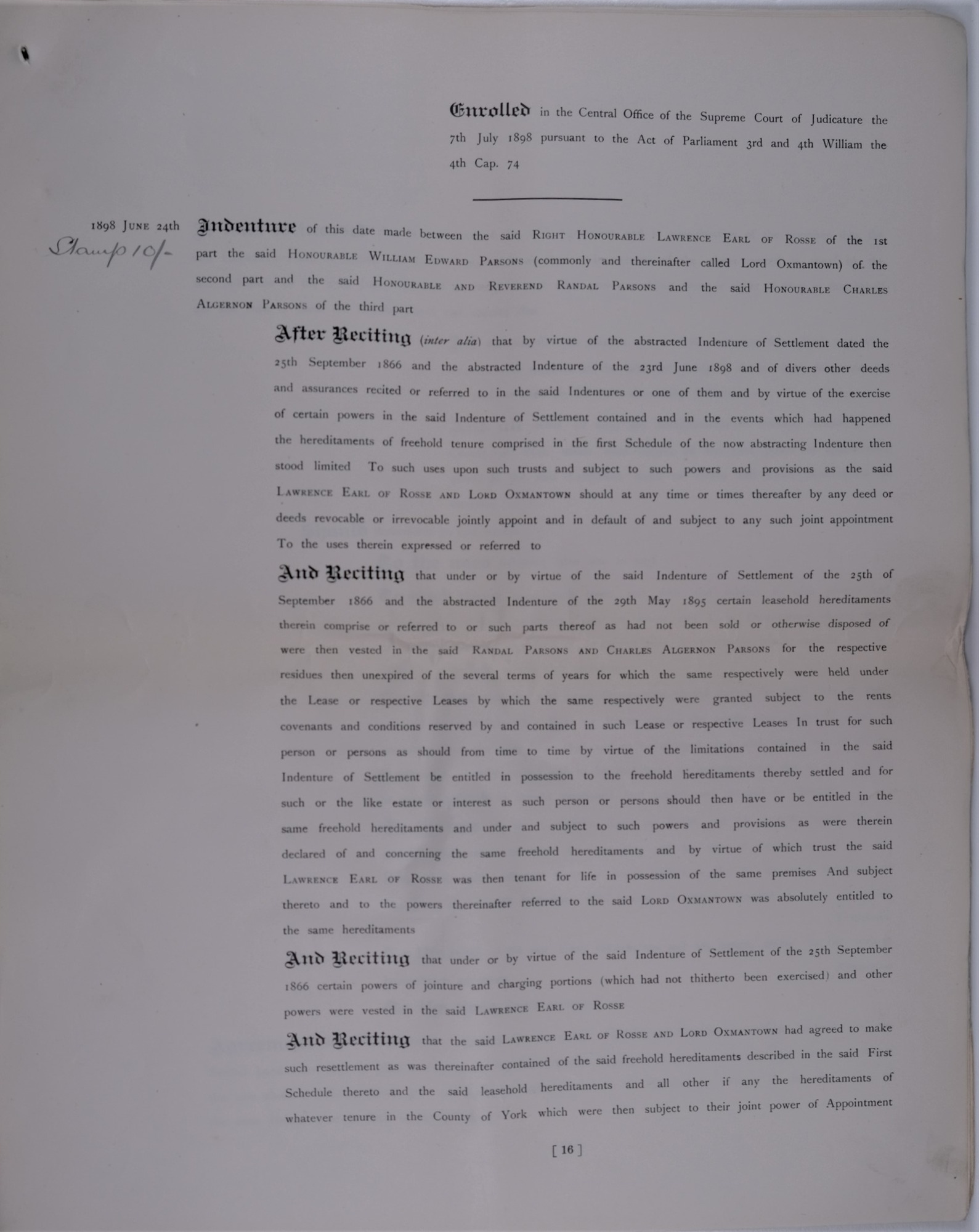 Abstract of land transfers