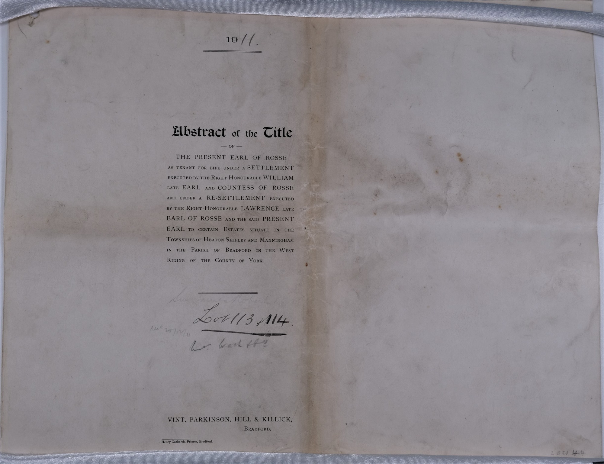 Abstract of land transfers