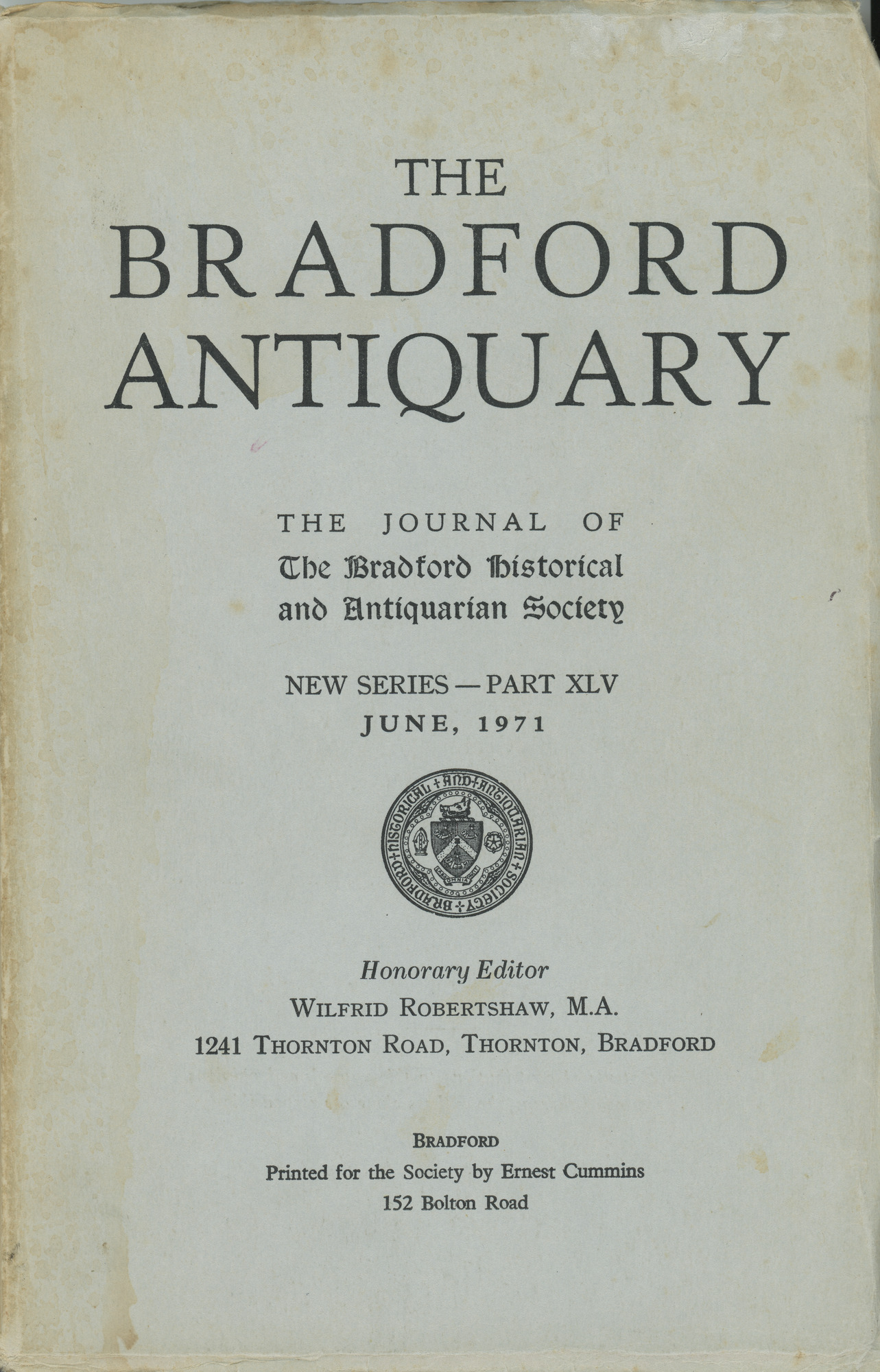 Bradford Antiquary -1971