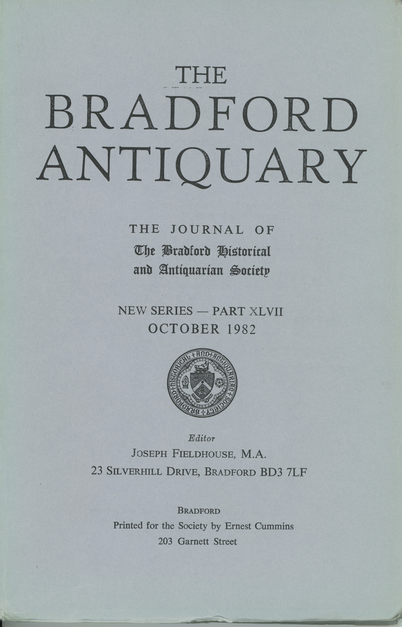 Bradford Antiquary -1982