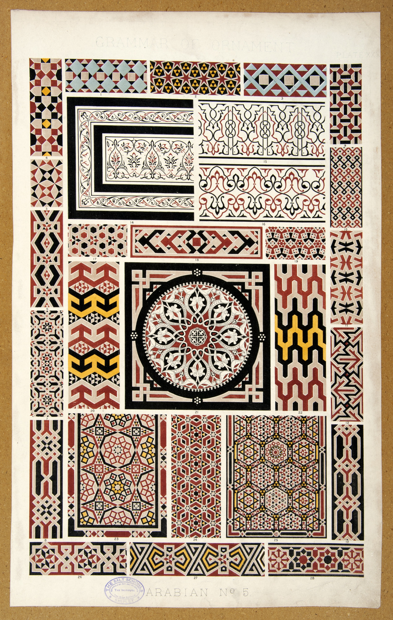 Colour plates from Grammar of Ornament: Plate XXX, Arabian No 5