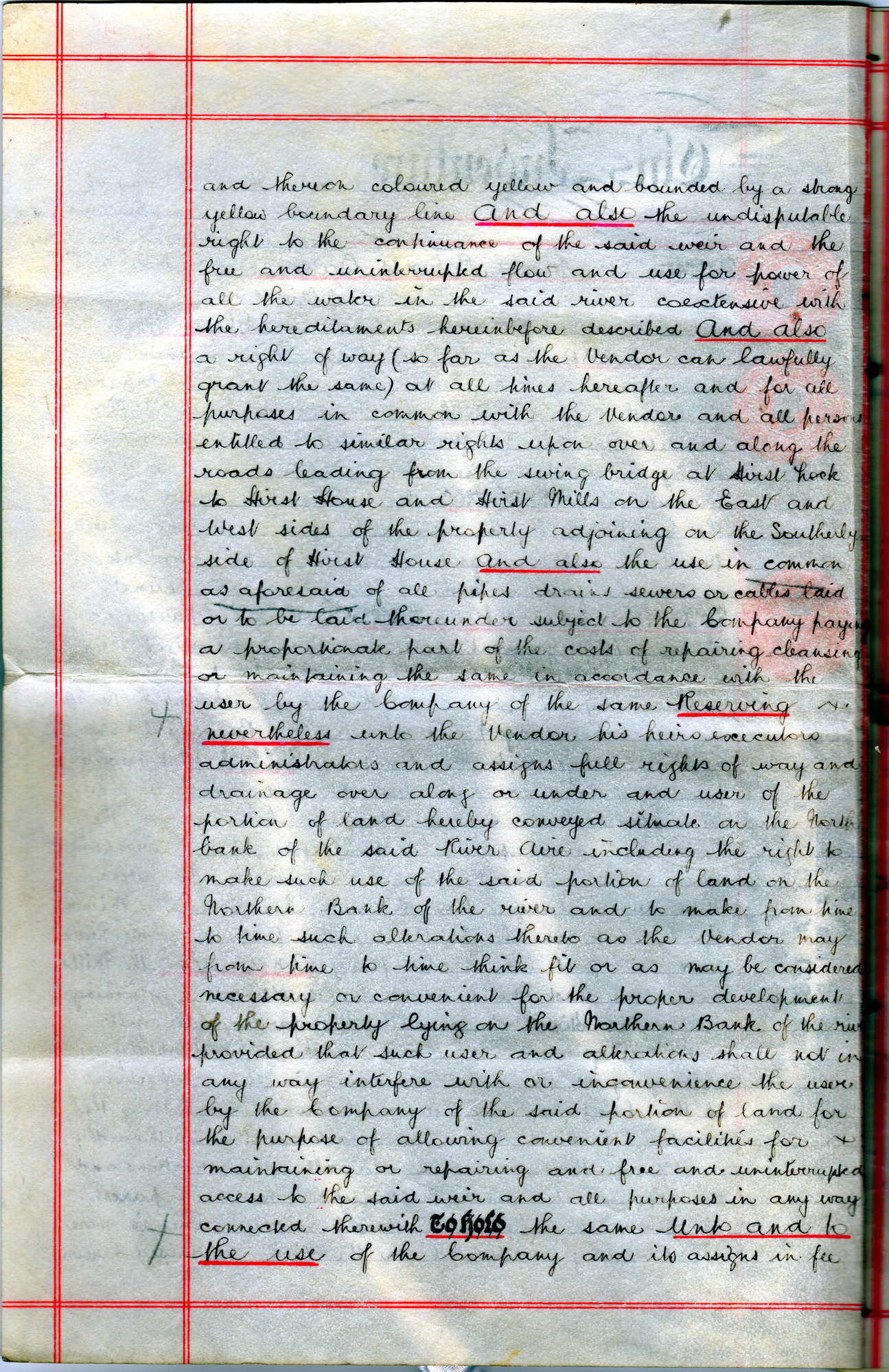 Conveyance of Hirst Mills