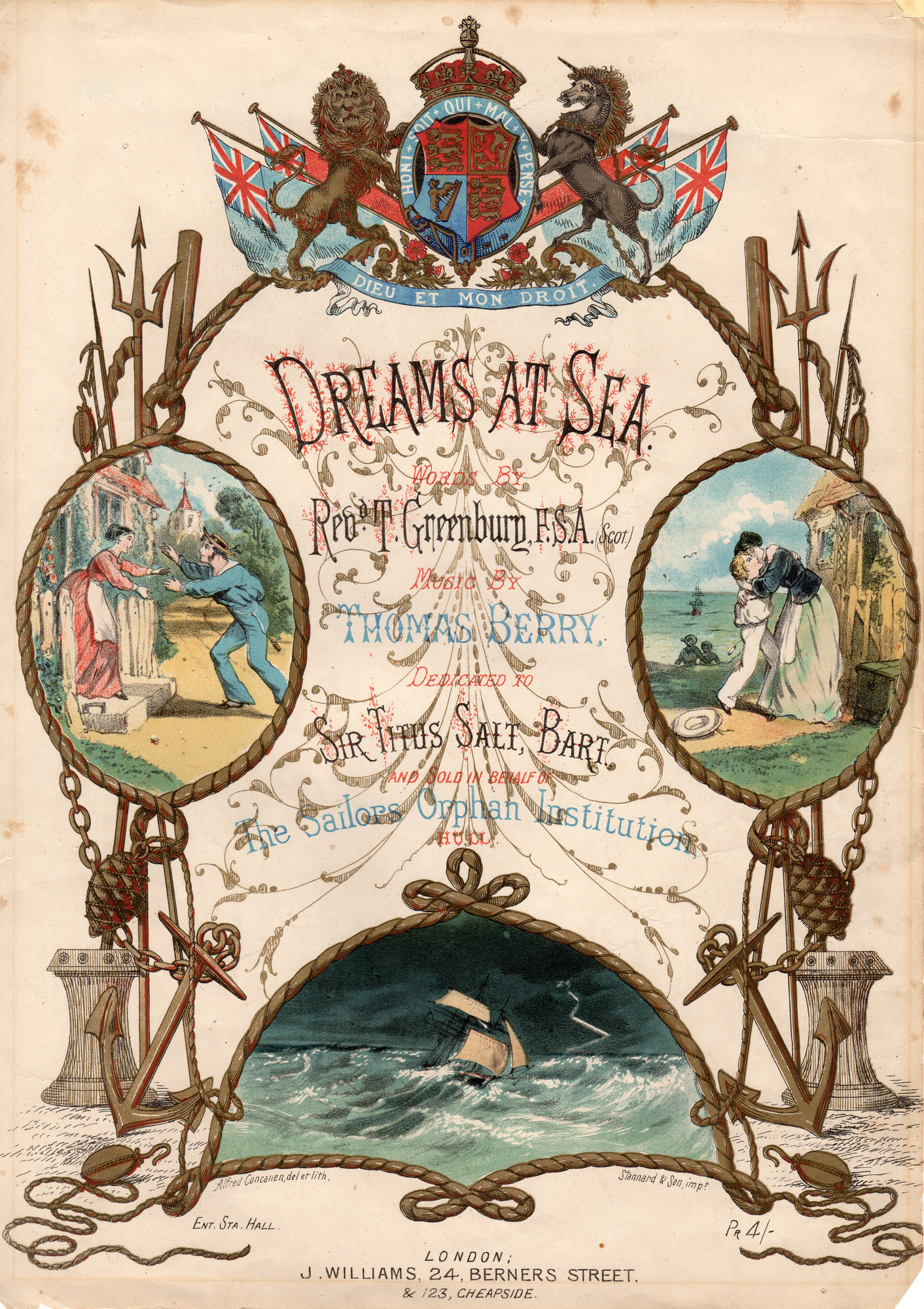 Dreams at Sea song sheet