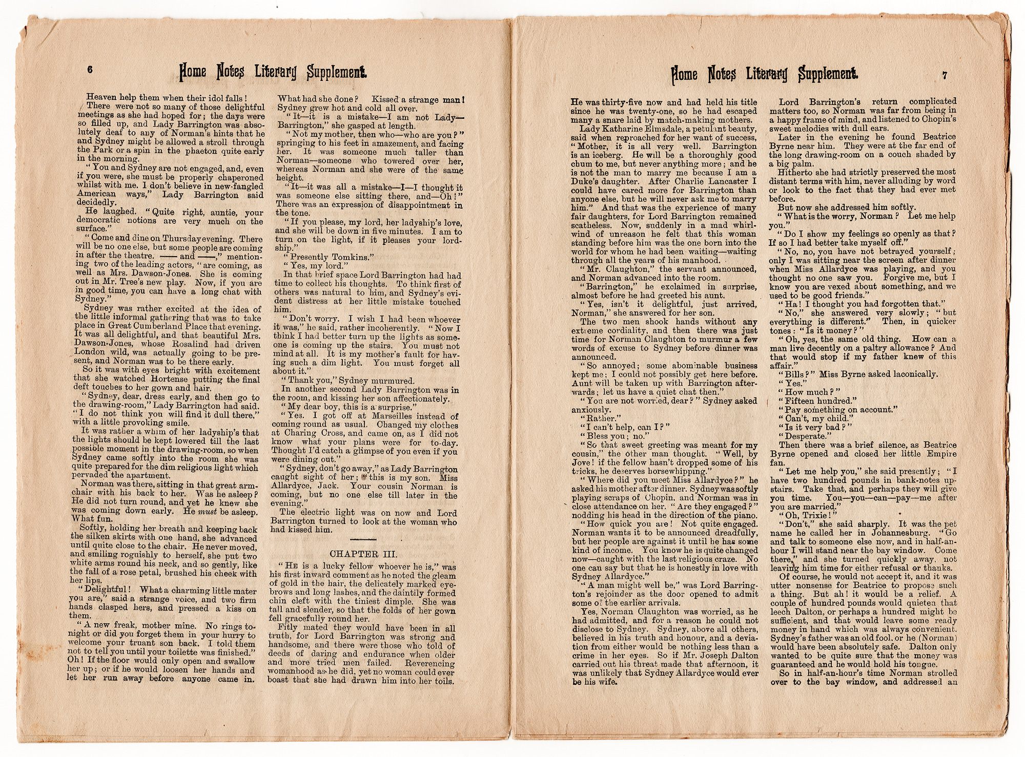 Home Notes Literary Supplement: Pages 6-7