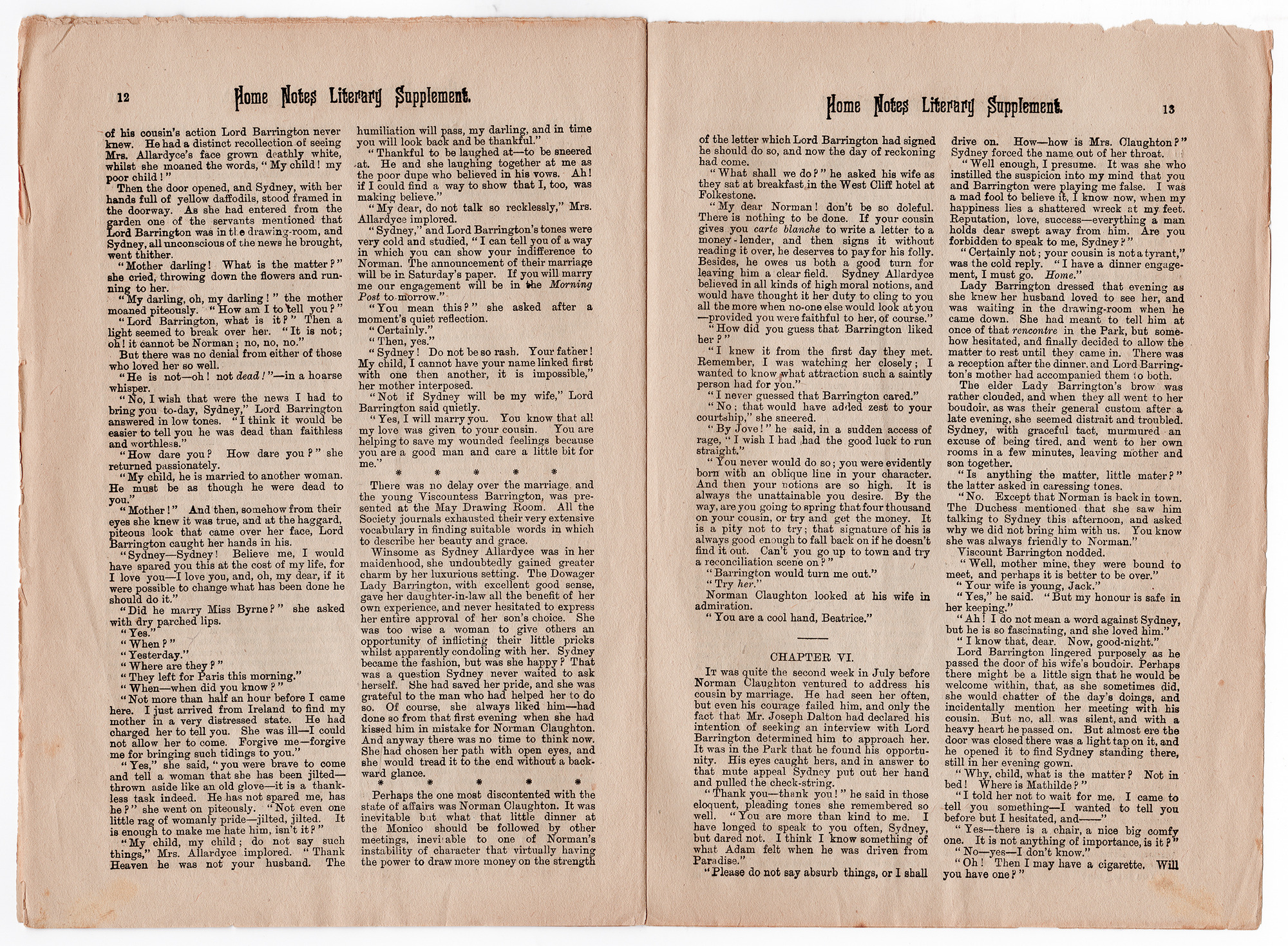 Home Notes Literary Supplement: Pages 12-13