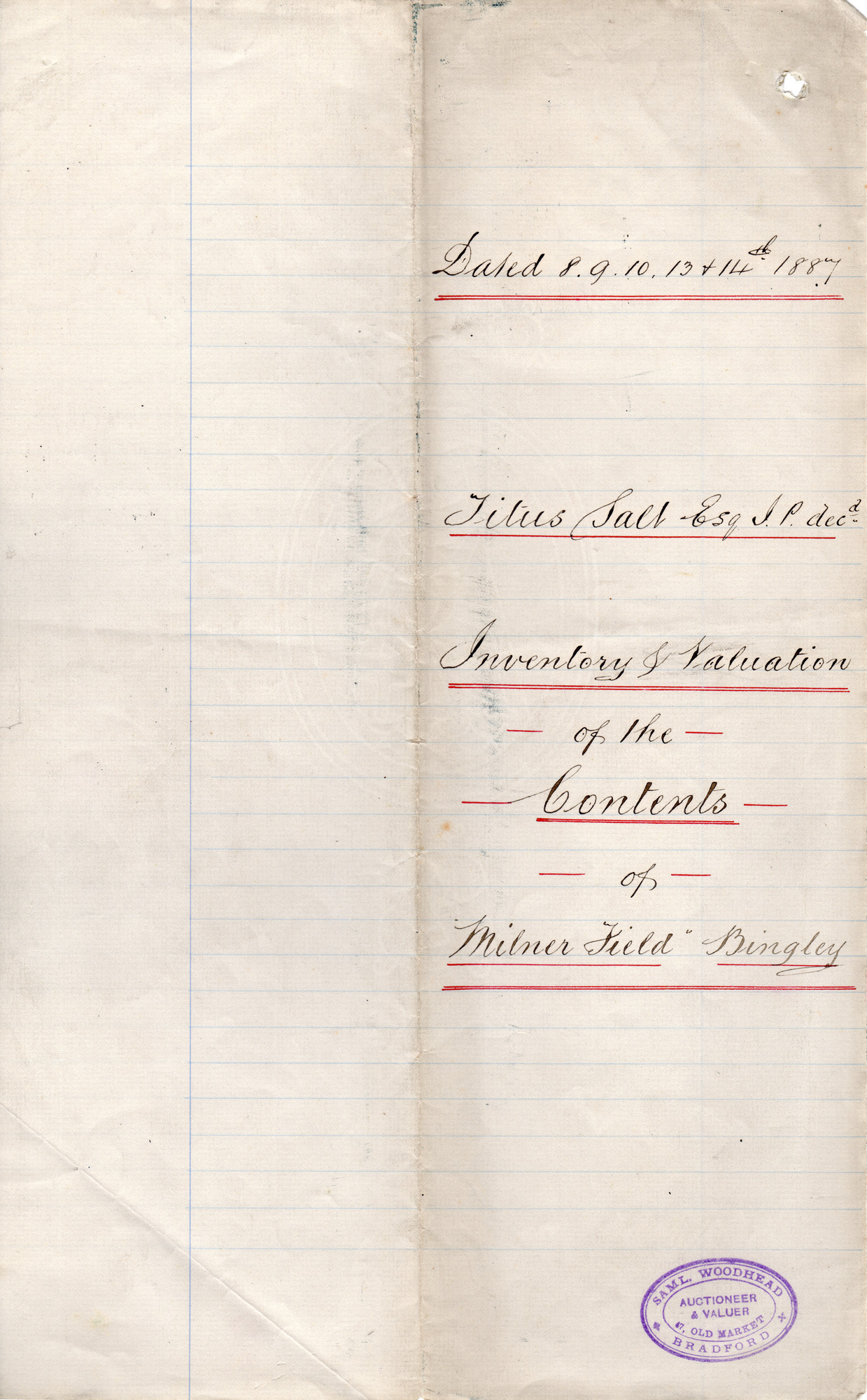 Inventory of Milner Field