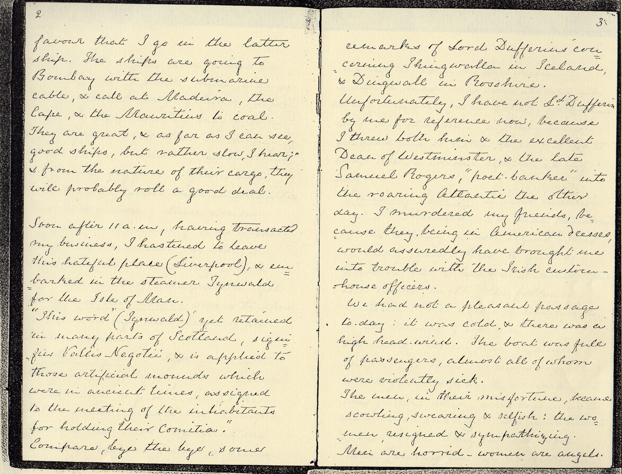 Journal of a visit to Australia and New Zealand: Pages 2-3