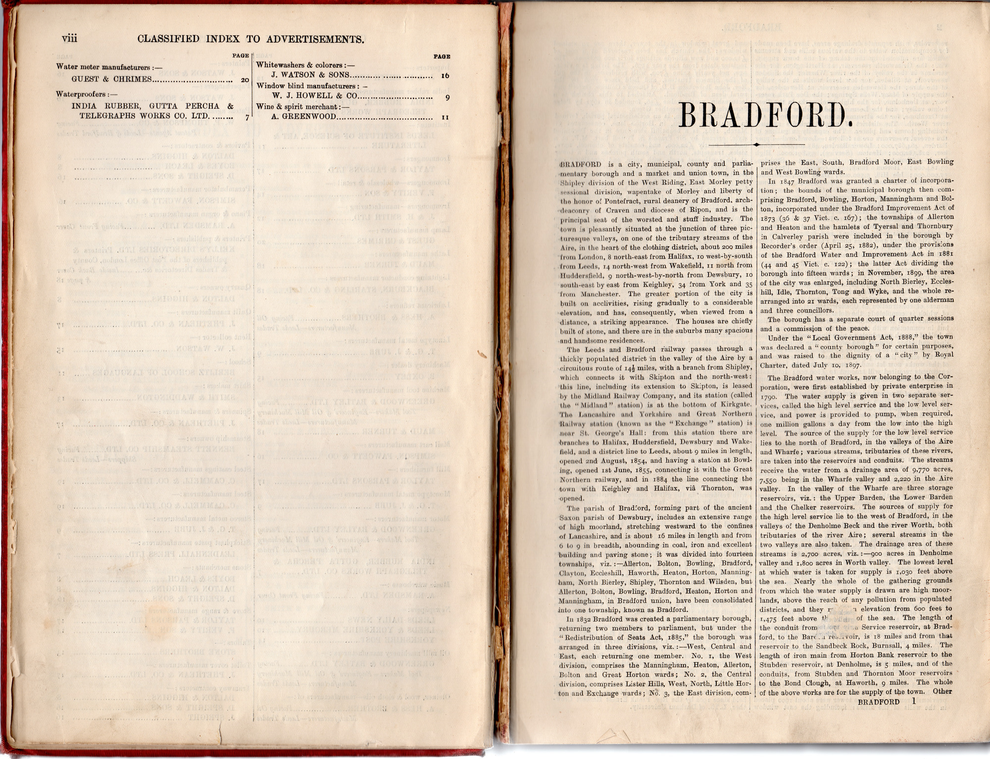 Kelly's Directory of Bradford and Suburbs 1903: Pages 8 and 9