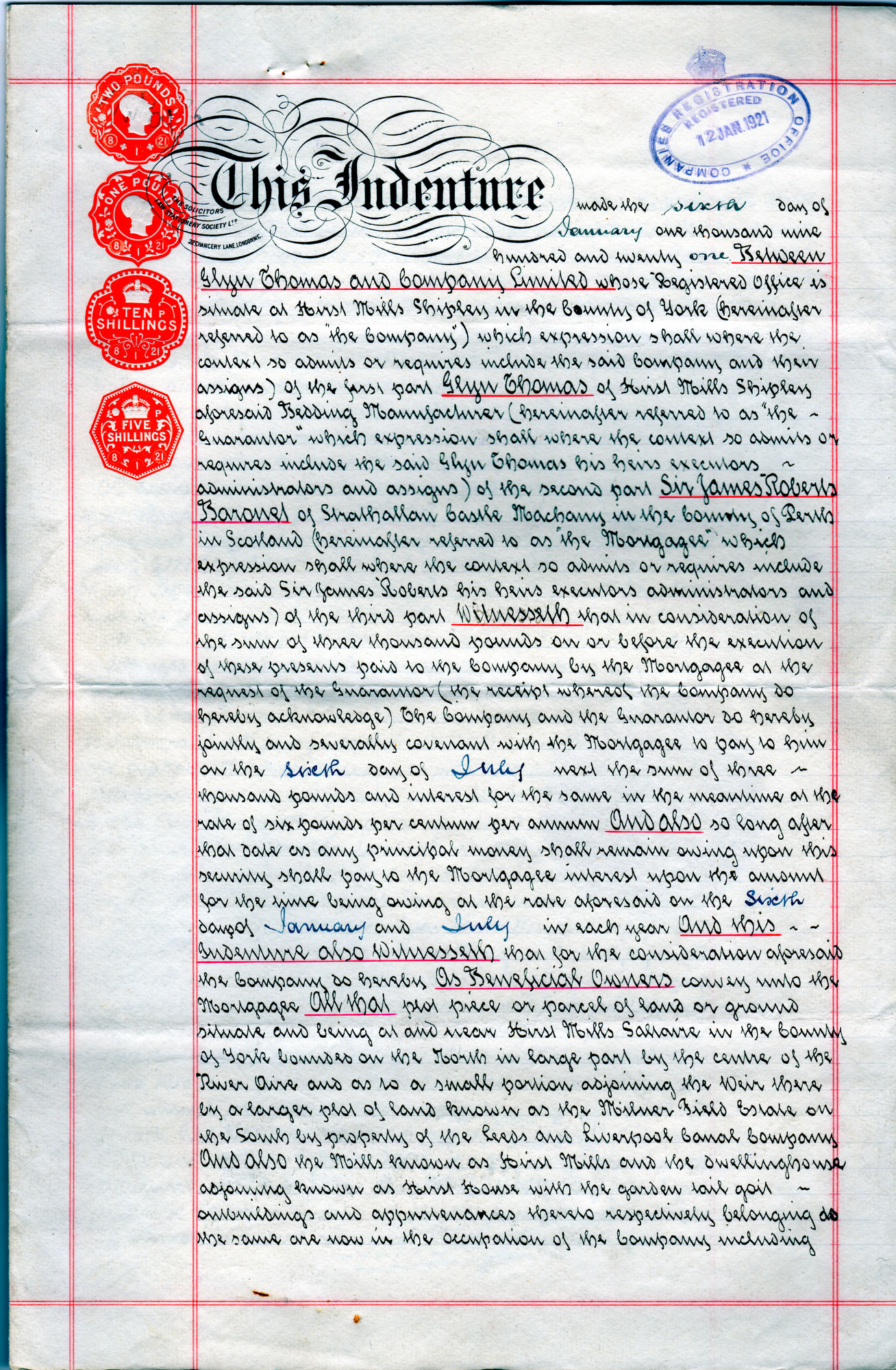 Mortgage contract: Page 1