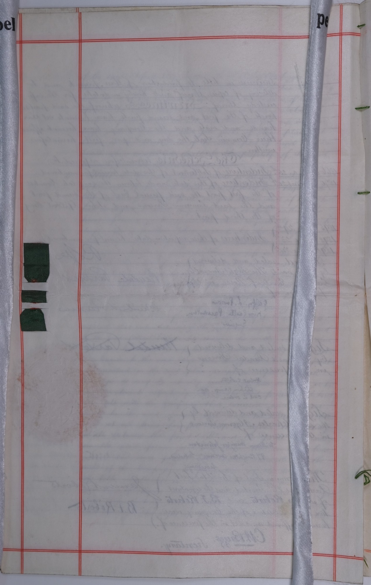 Original conveyancing document for strip of land near Hirst Mill