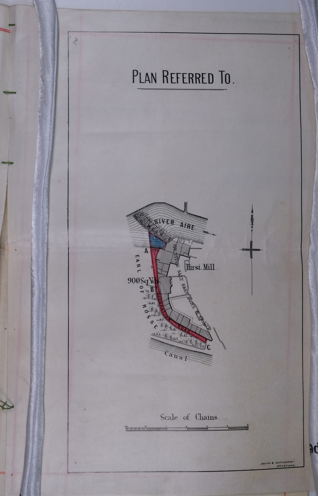 Original conveyancing document for strip of land near Hirst Mill
