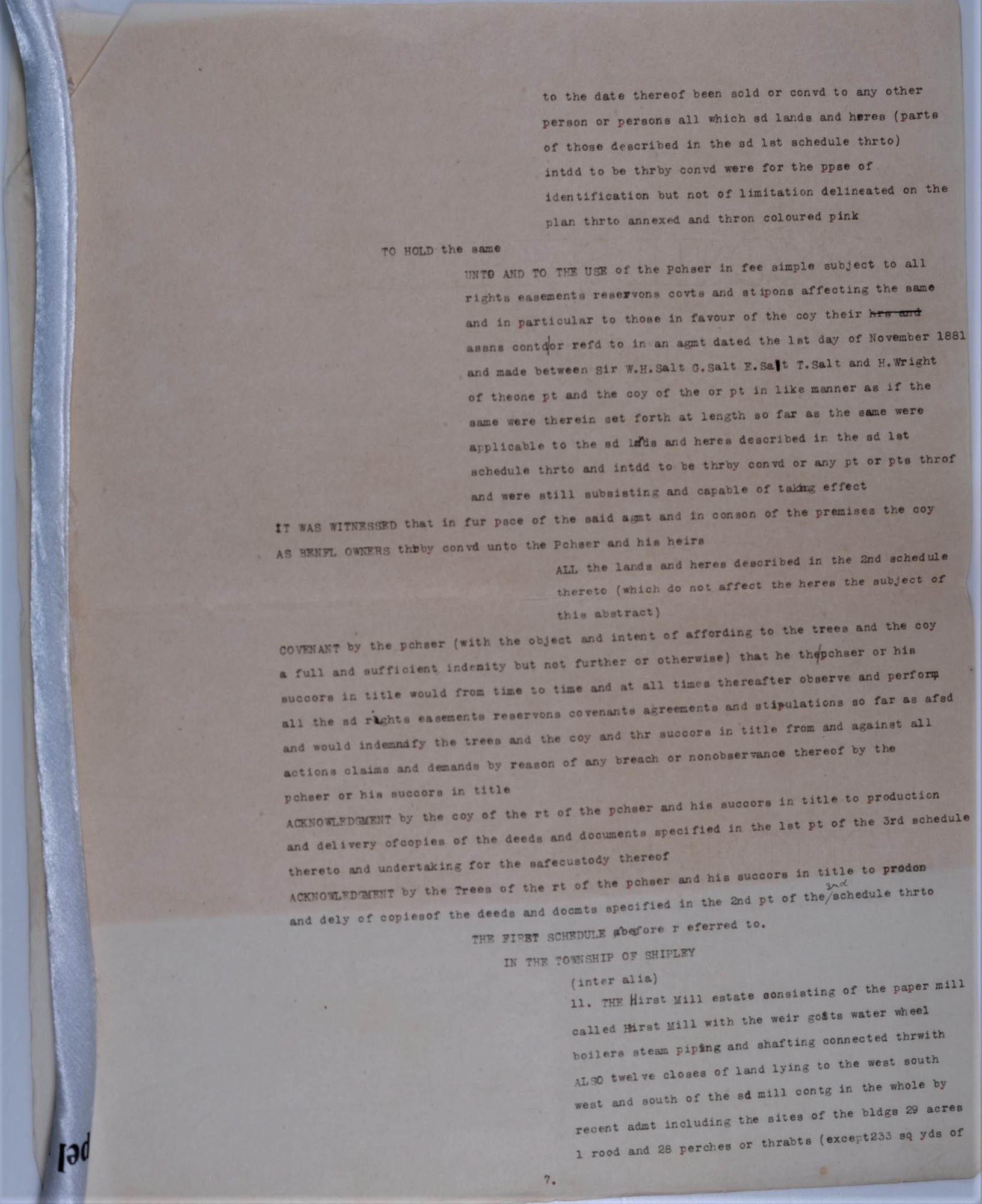 Part of a Mortgage contract