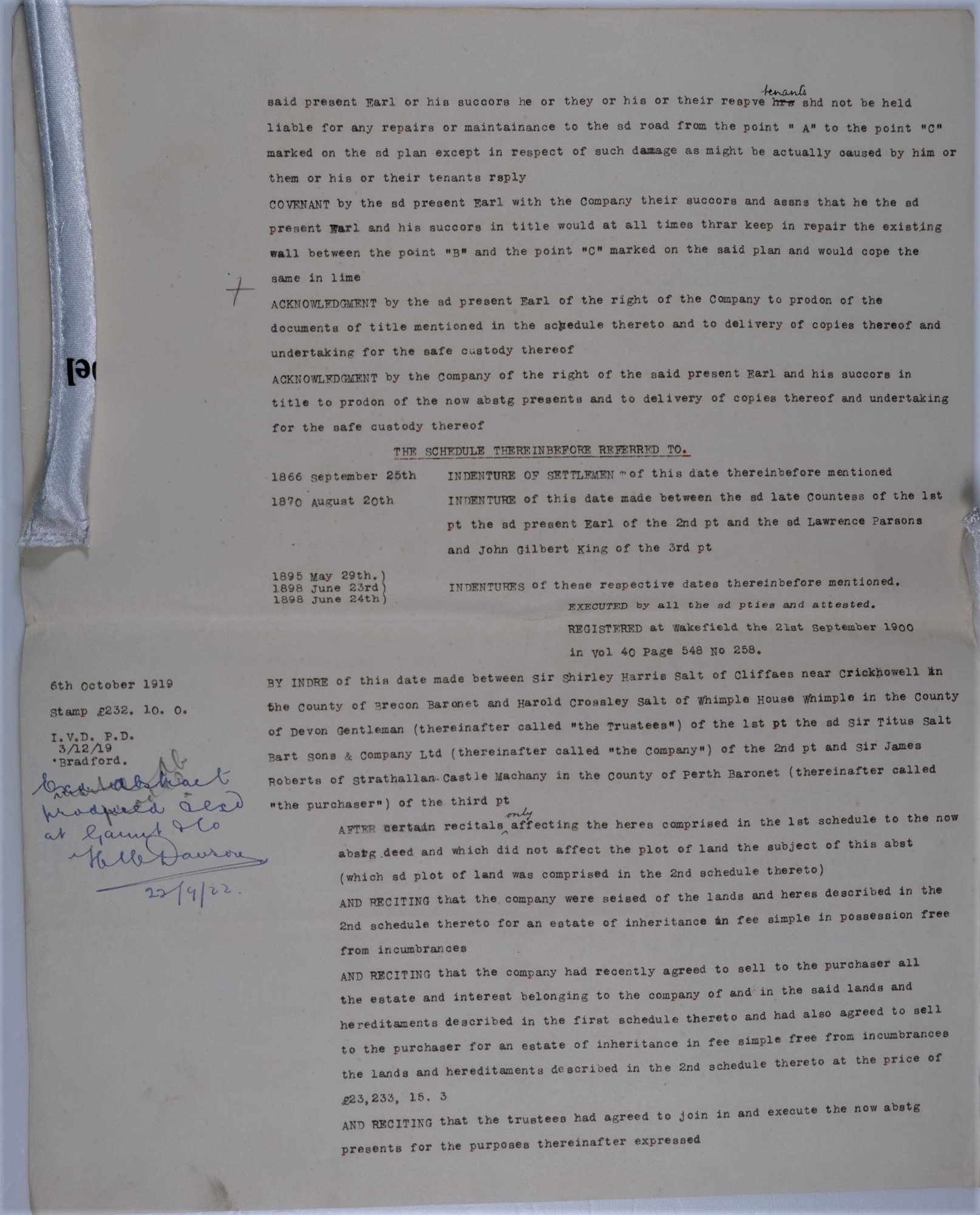 Part of a Mortgage contract