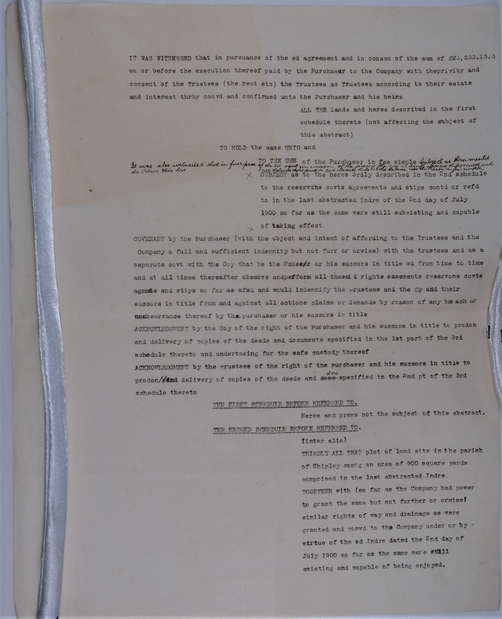 Part of a Mortgage contract