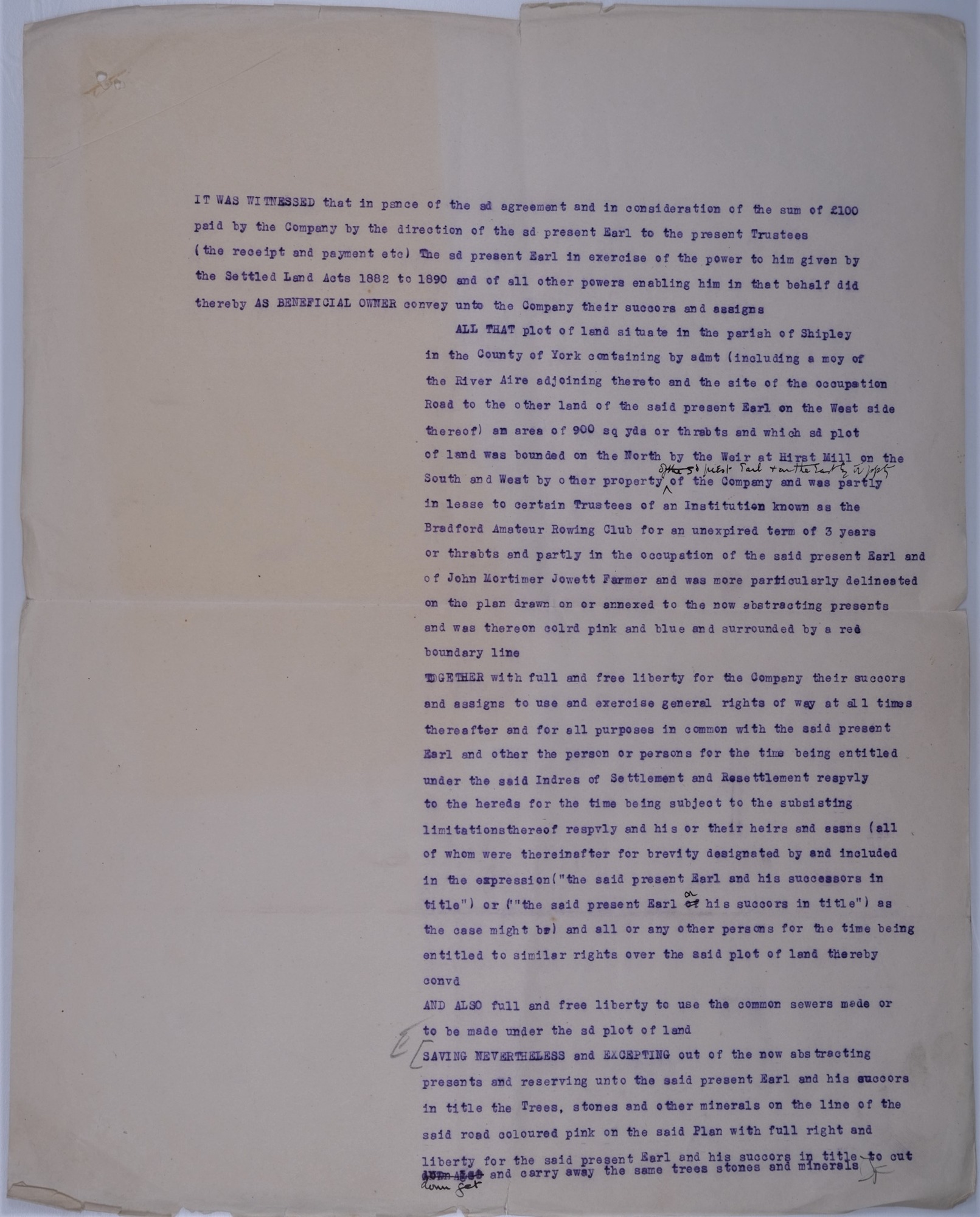 Part of a Mortgage contract