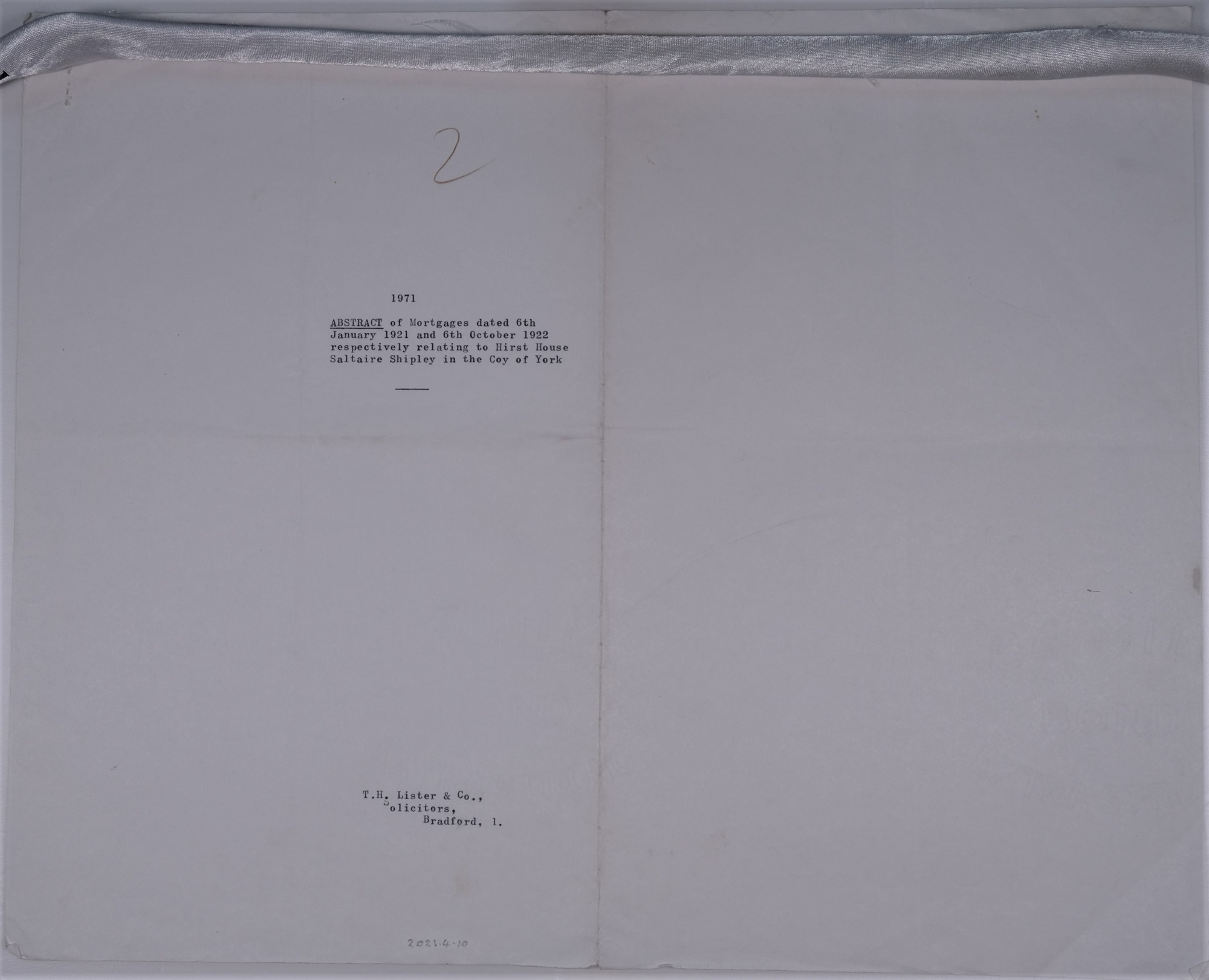 Part of a Mortgage contract