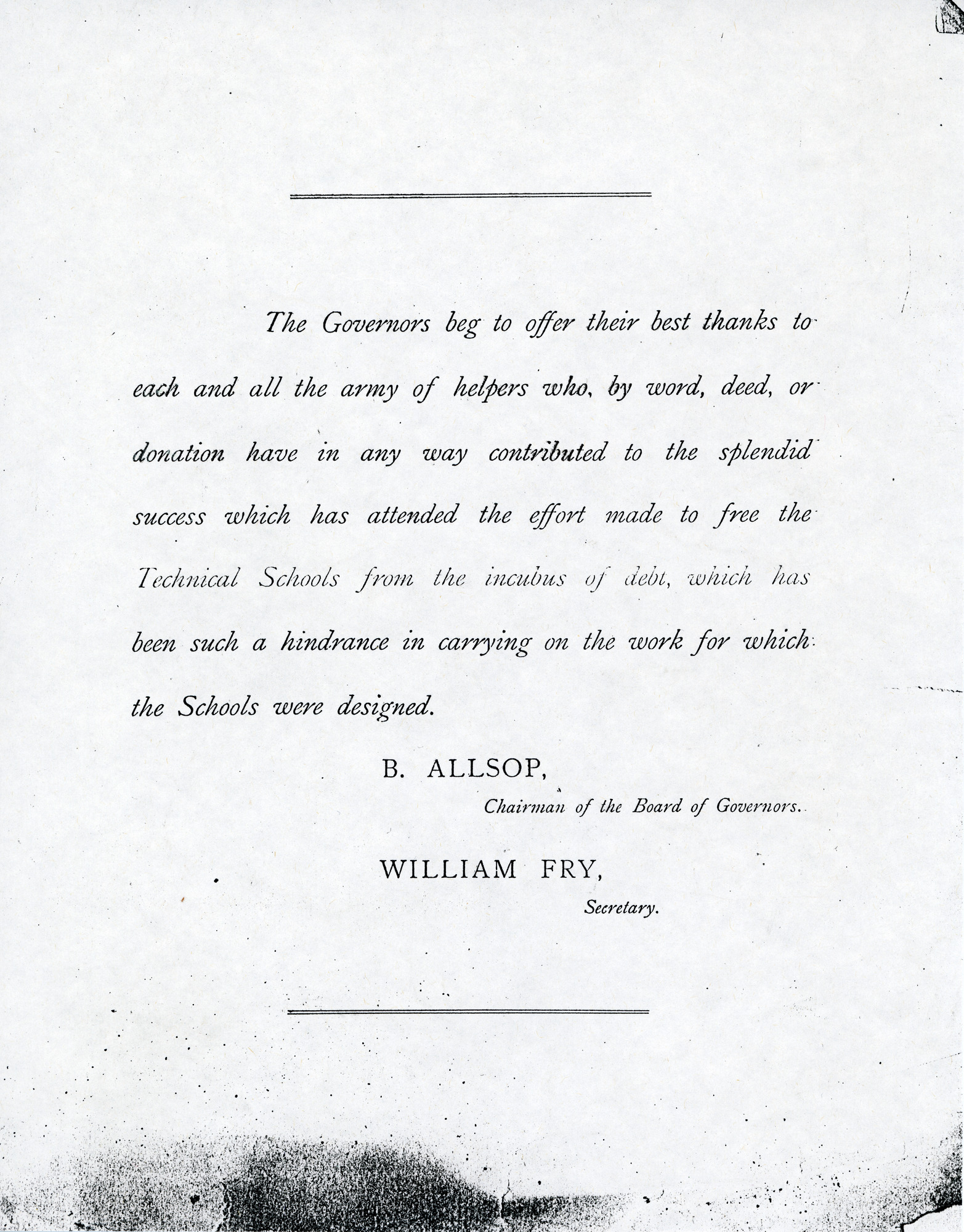 Report and Balance Sheet of the Fancy Fair