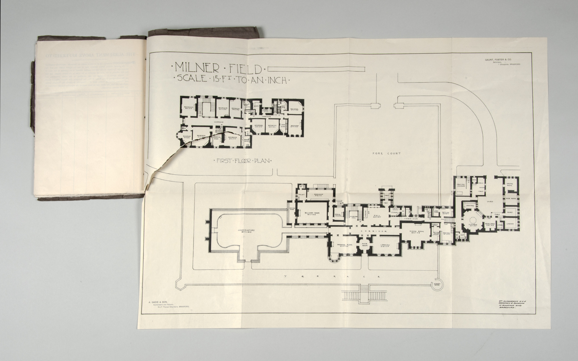 Sale catalogue for Milner Field: Plan of Milner Field house