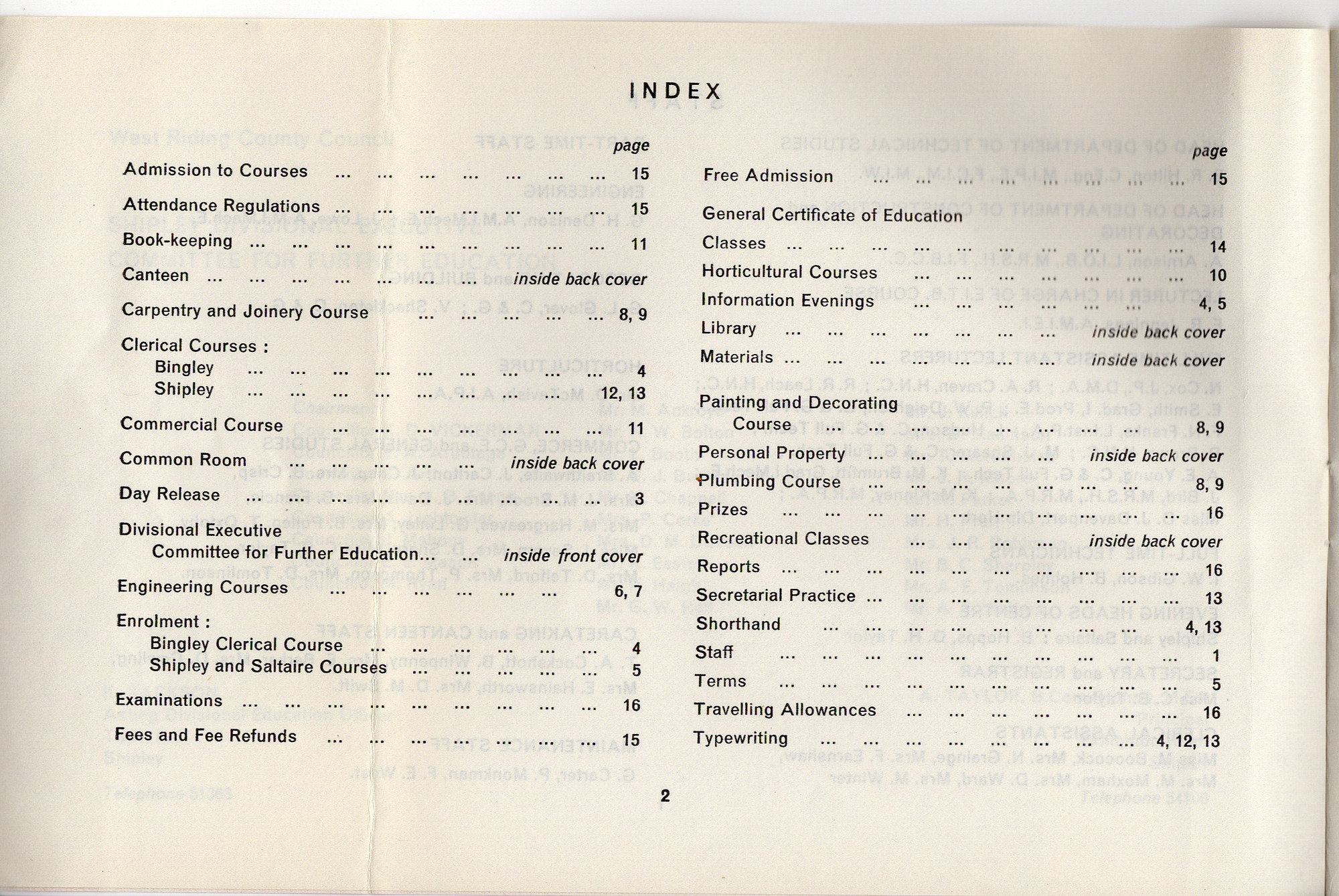Shipley College Documents: Vocational courses brochure 1968-9 - page 2