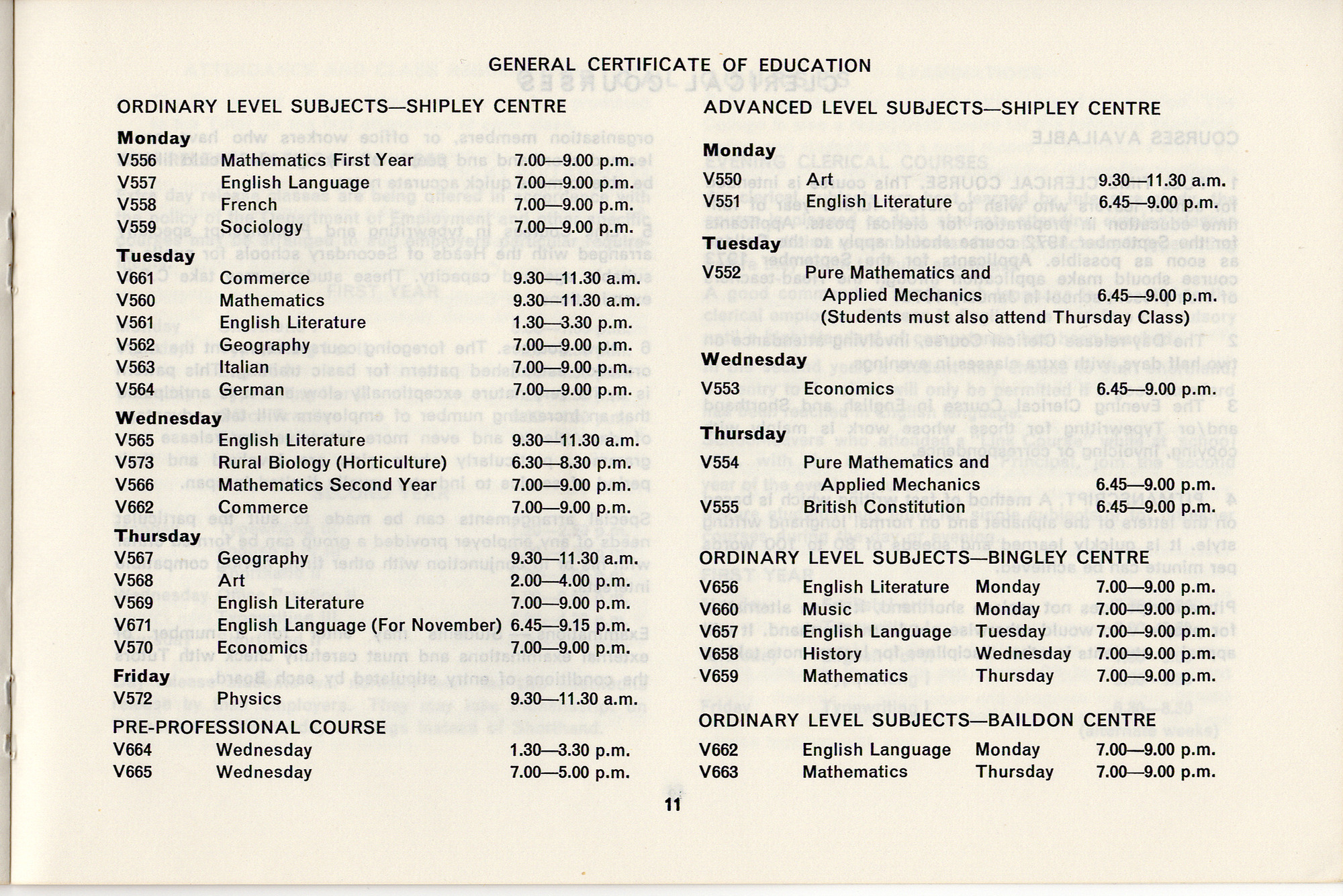 Shipley College Documents: Vocational courses brochure 1972-73 - page 11