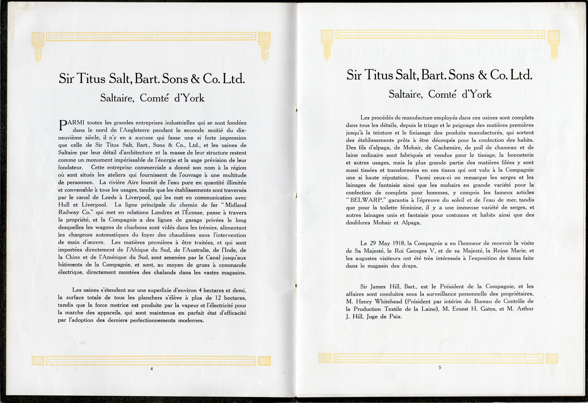 Sir Titus Salt Bart. Sons and Co Limited: Pages 4 to 5