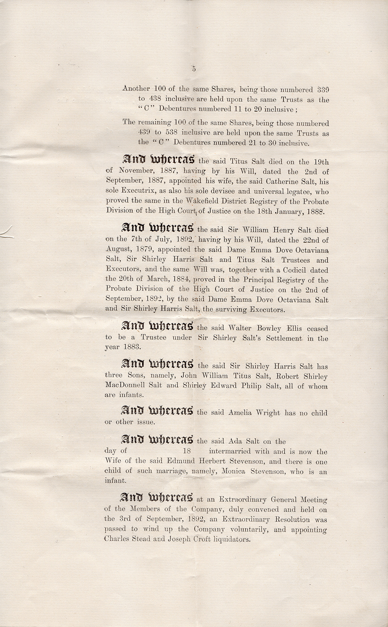 Sir Titus Salt, Bart., Sons & Co. Limited Deed of Arrangement: Page 5