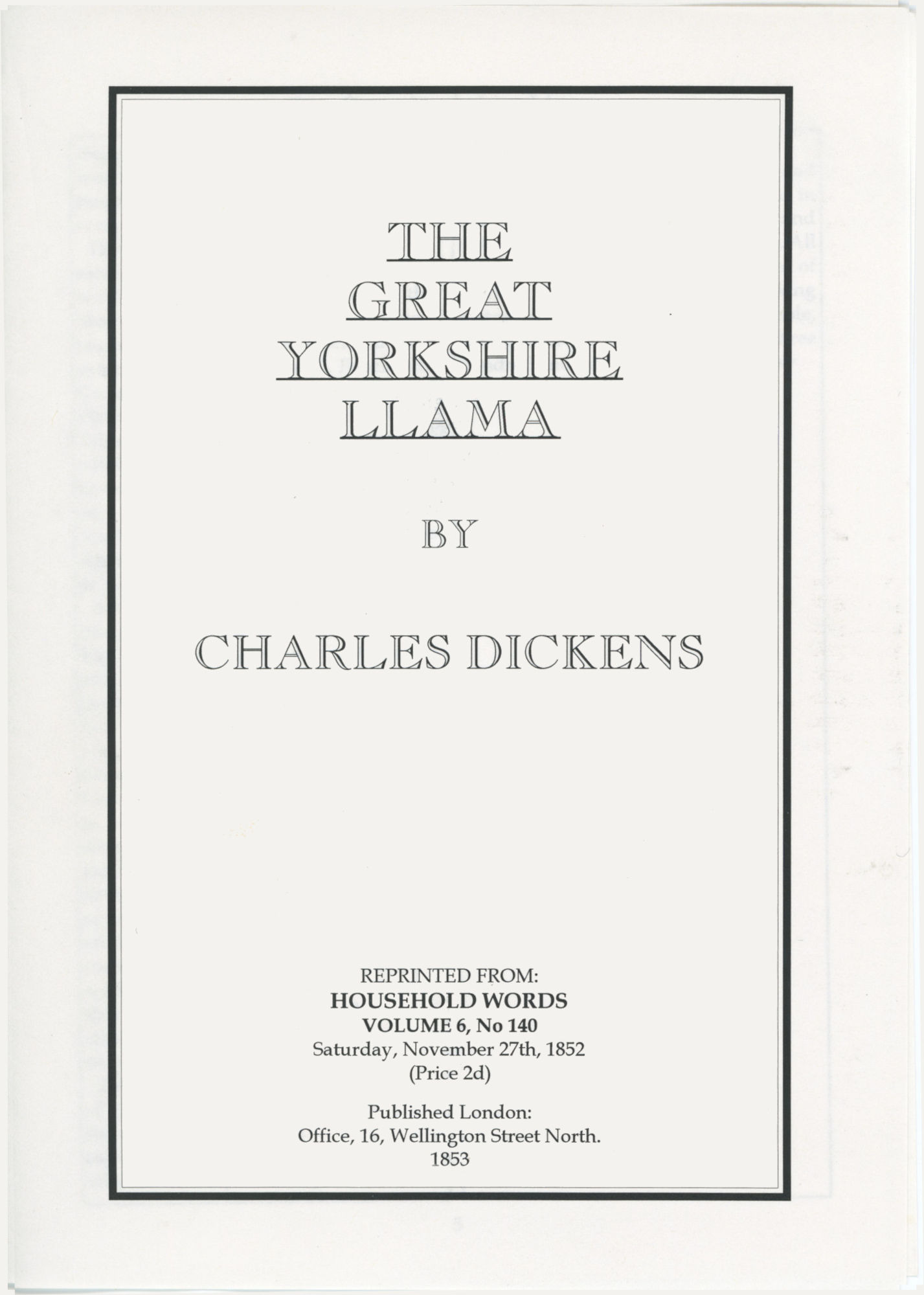 The Great Yorkshire Llama