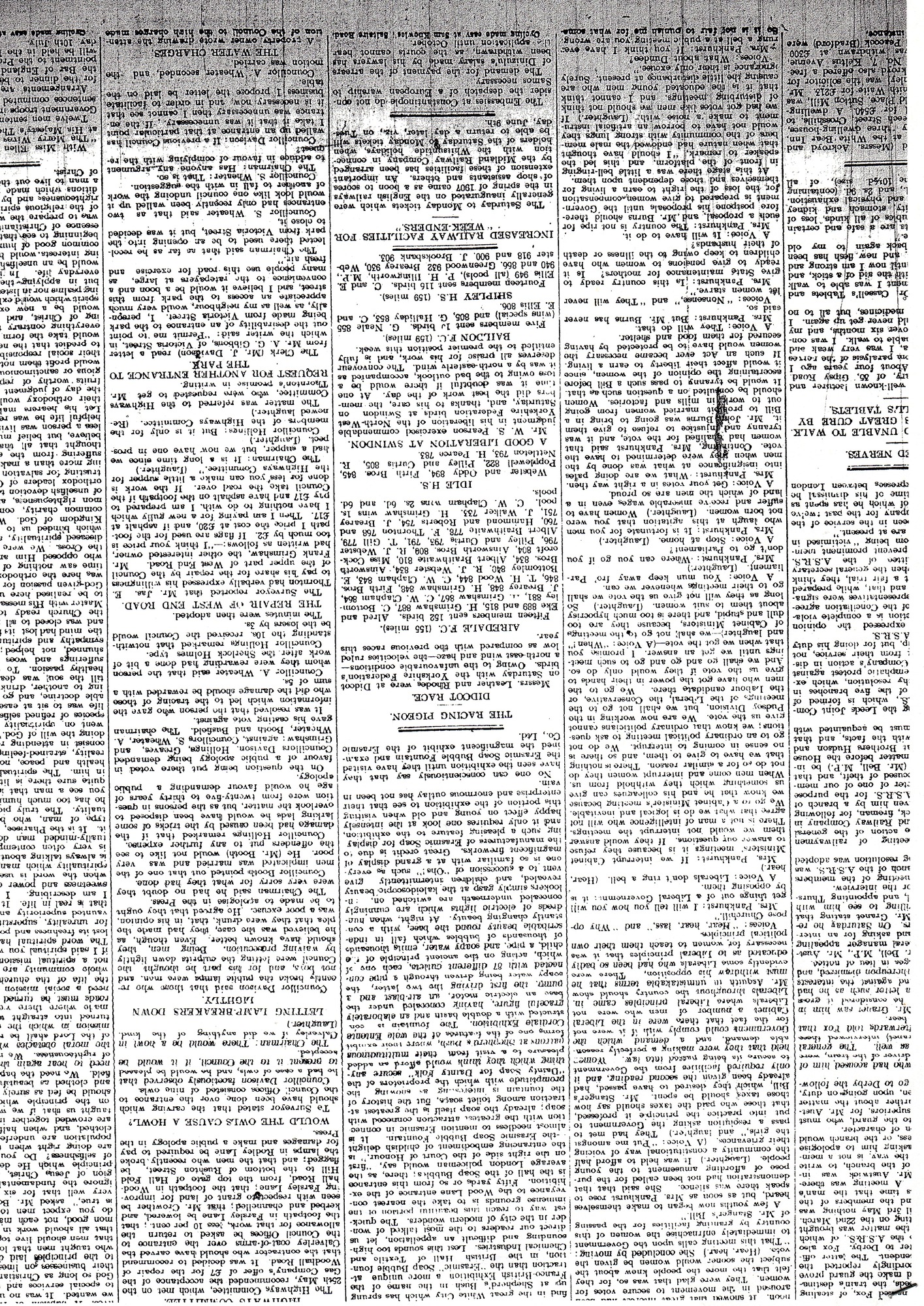 Votes for women: Suffragettes at Shipley Glen: Bottom of column