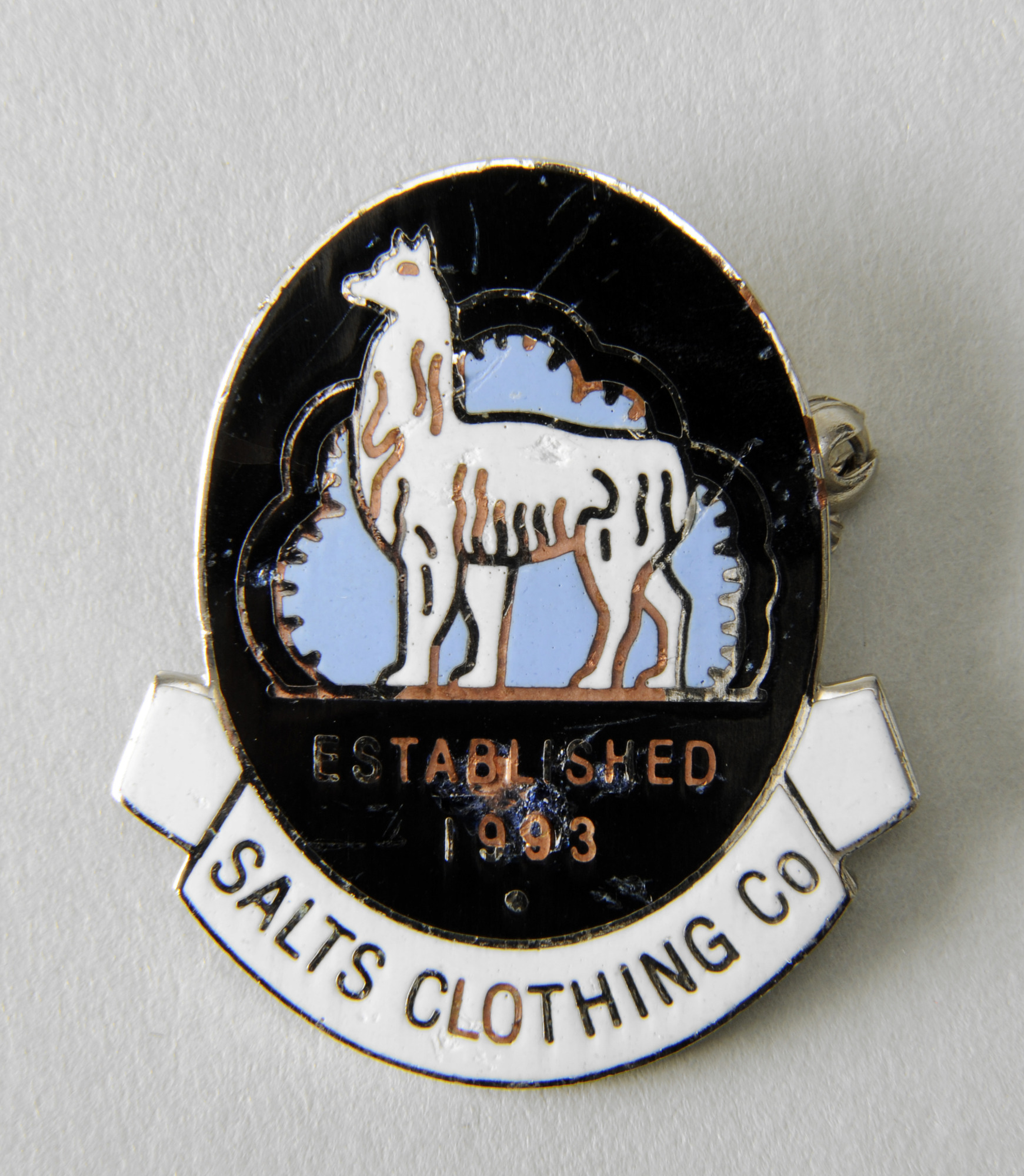 1993 Salts Clothing Co. pin badge