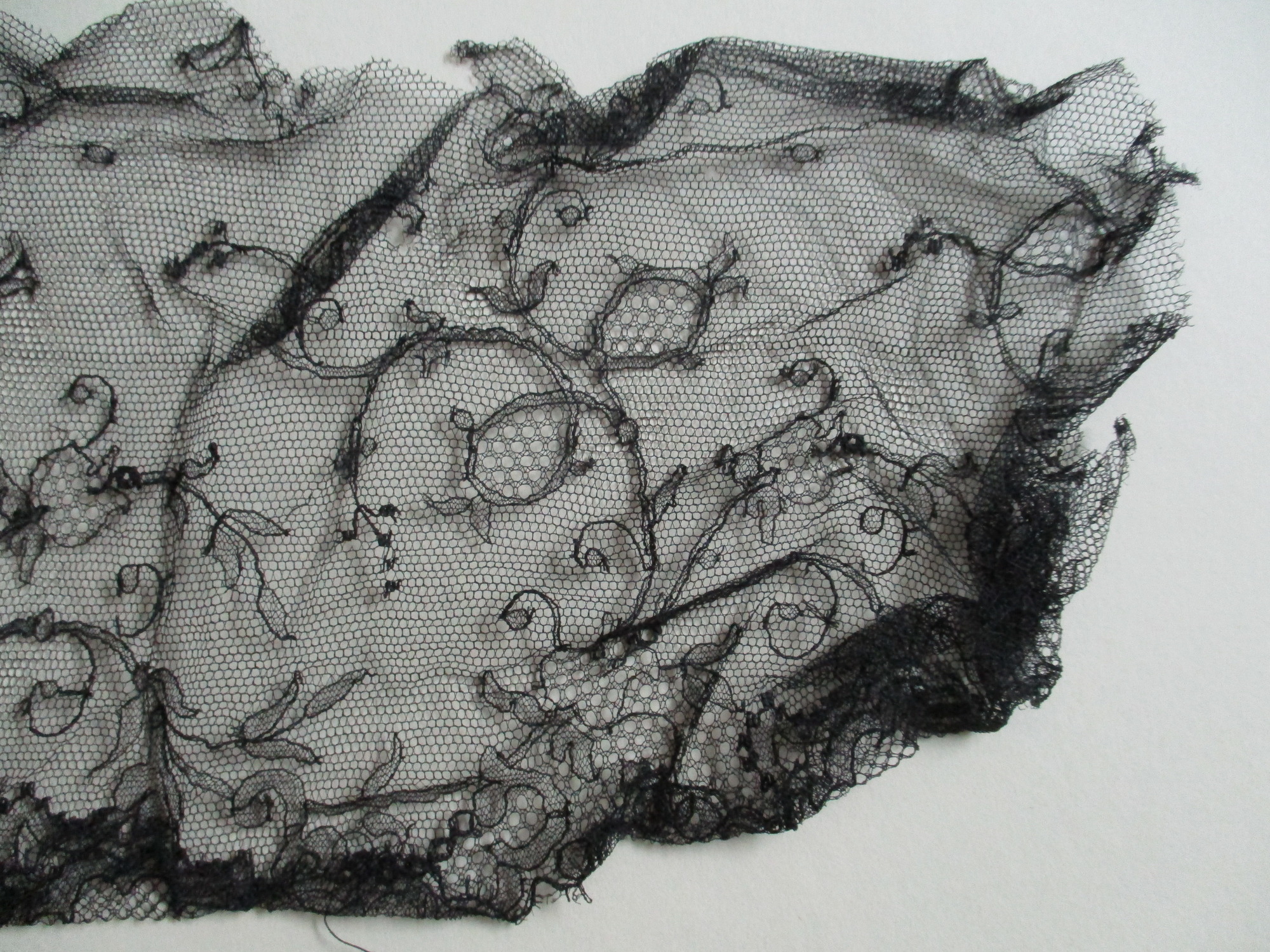 Black lace netting: Black lace detail 2