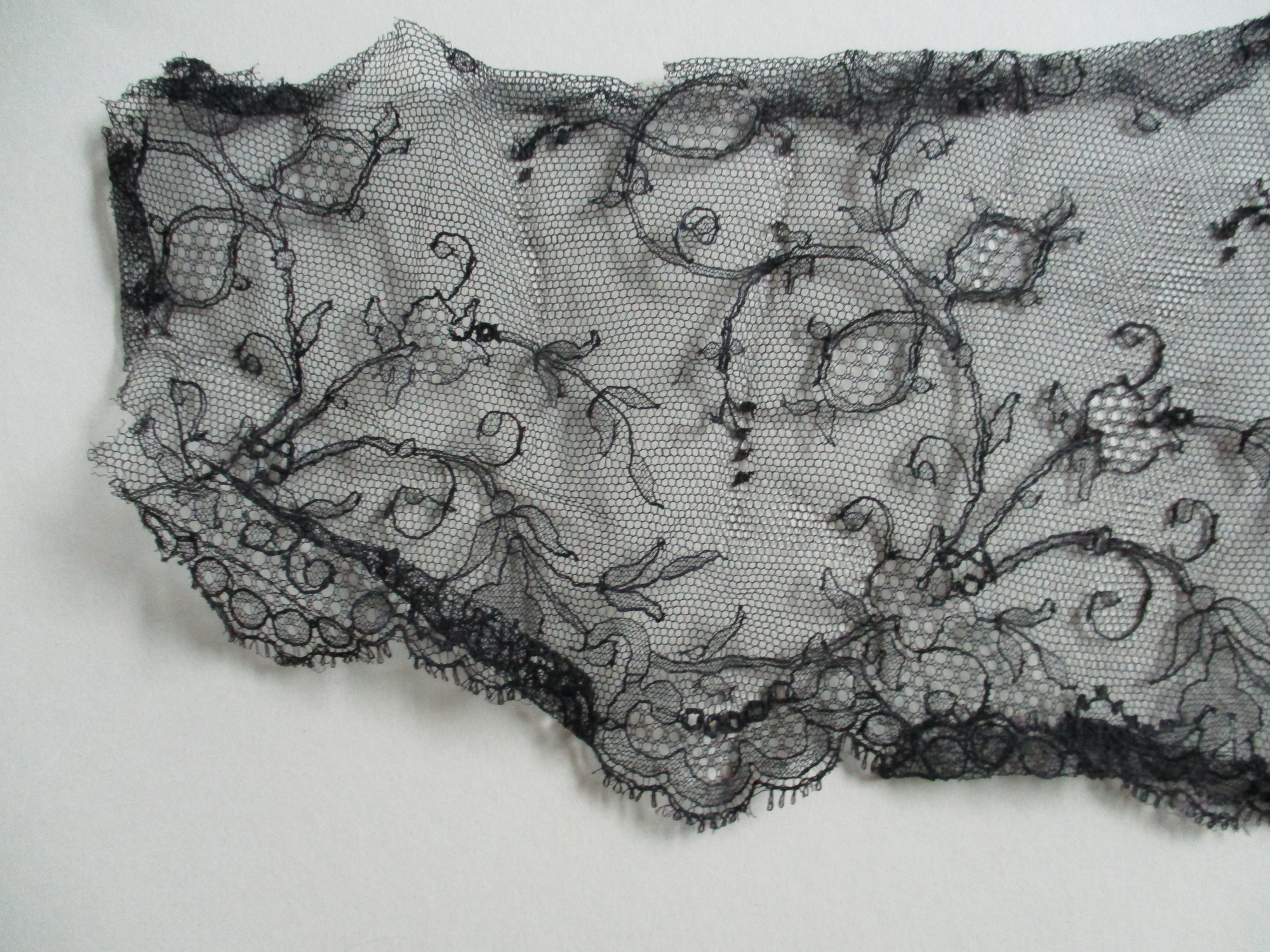Black lace netting: Black lace detail 1