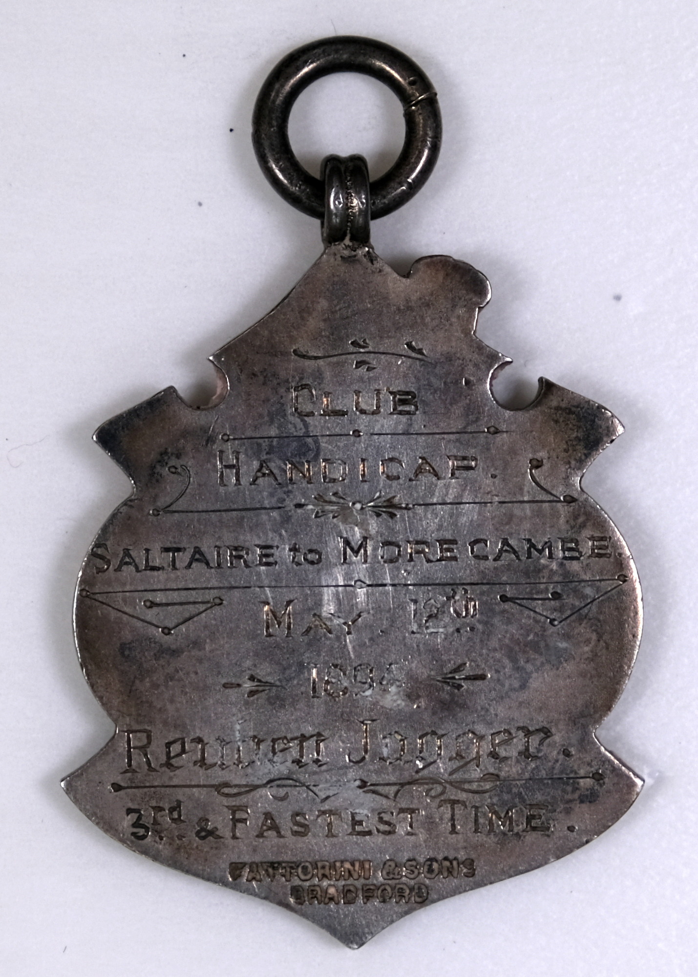 Cycling medal: Rear view