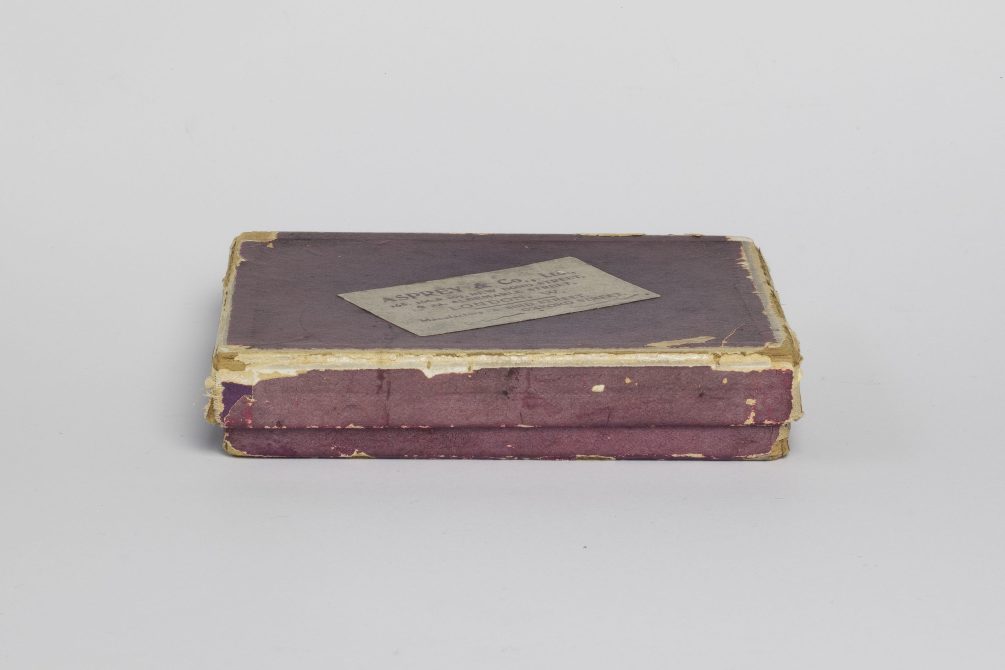 Exhibition medals: front view of box