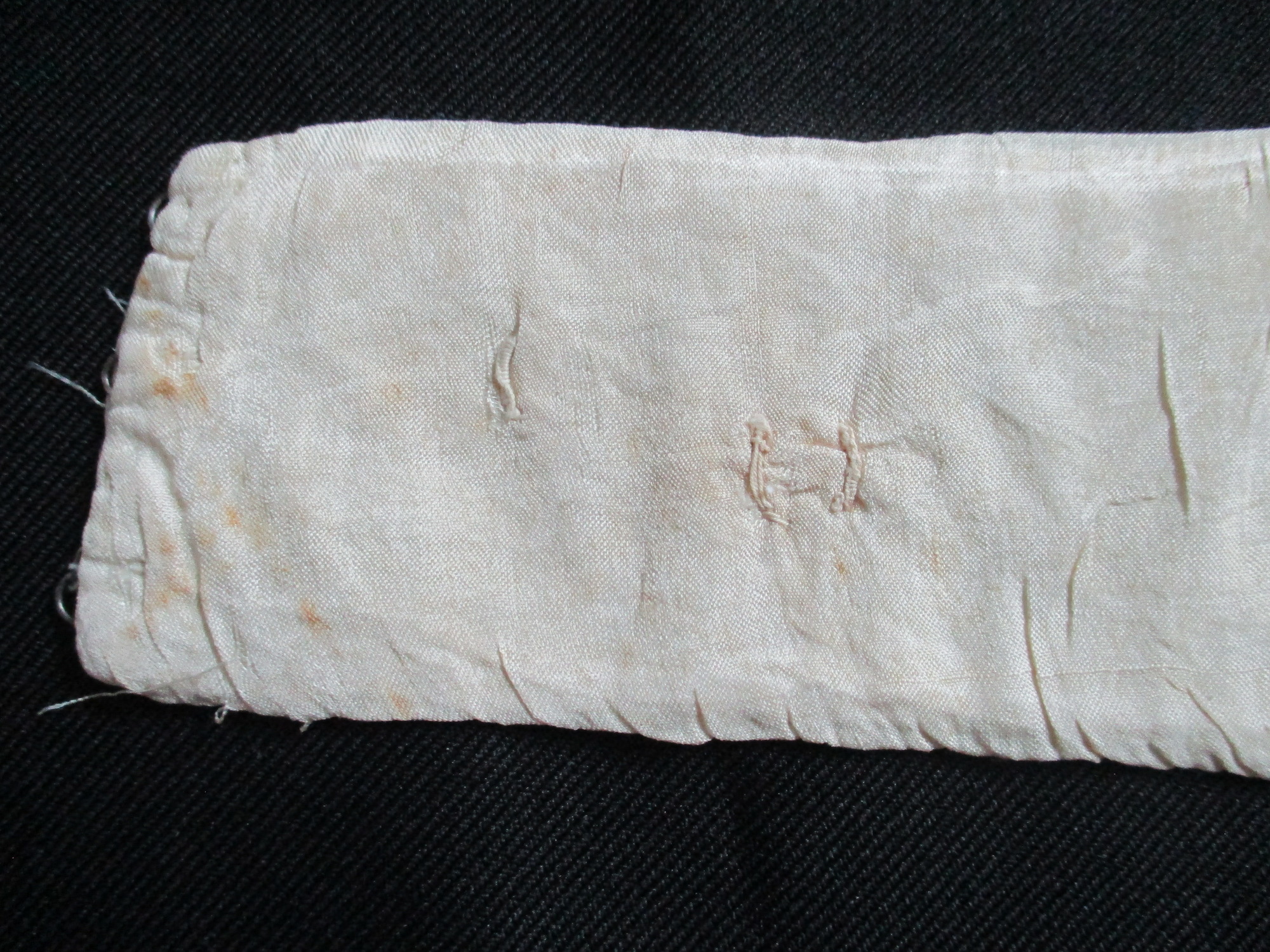 Lace Collar: Stitch detail on silk interface for collar.