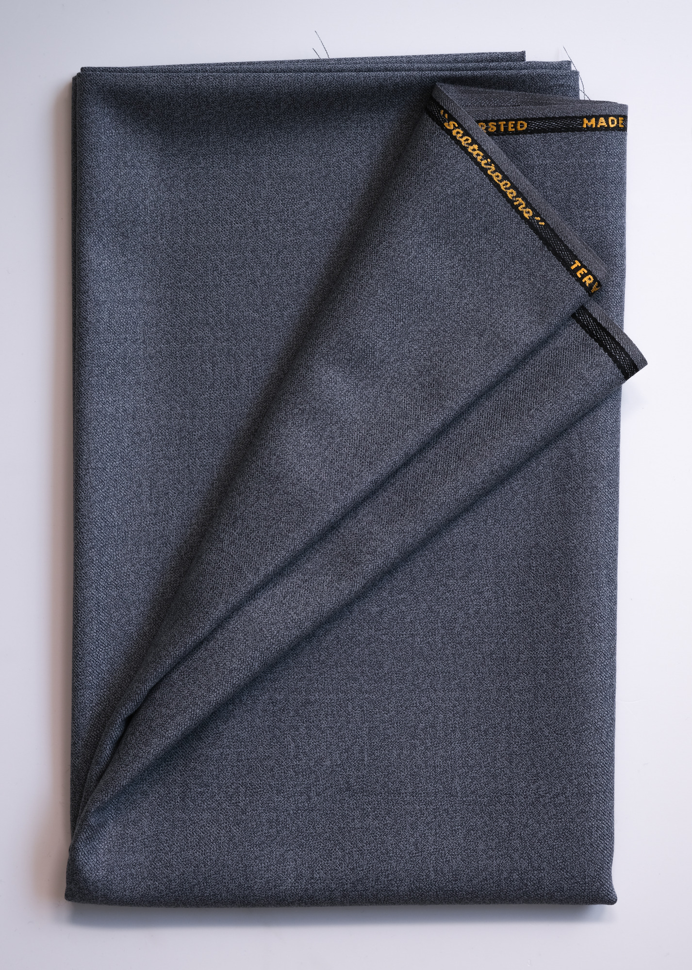 Length of Saltairelene cloth: View showing cloth folded back twice