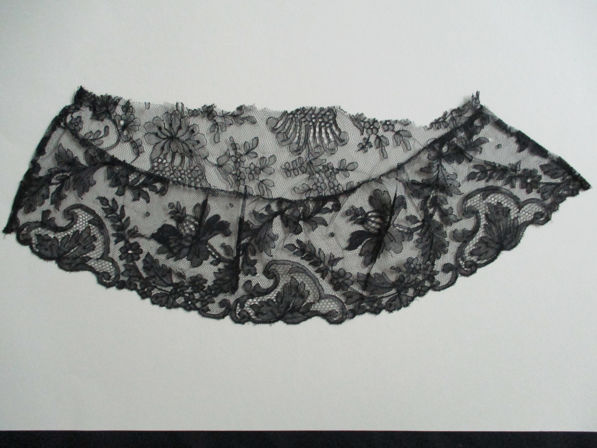 Piece of black lace netting