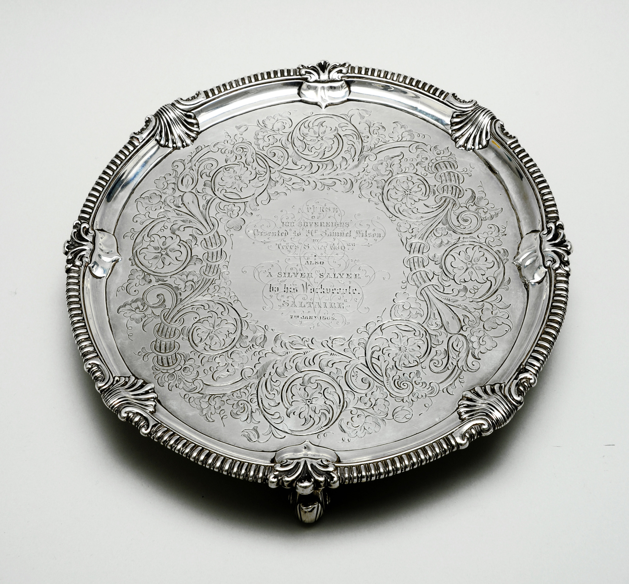 Silver salver for Samuel Wilson