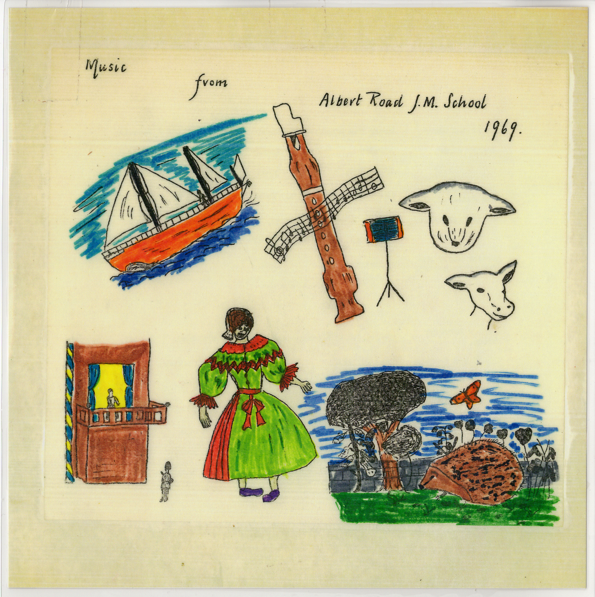 Sleeve of vinyl record made by Salt School children