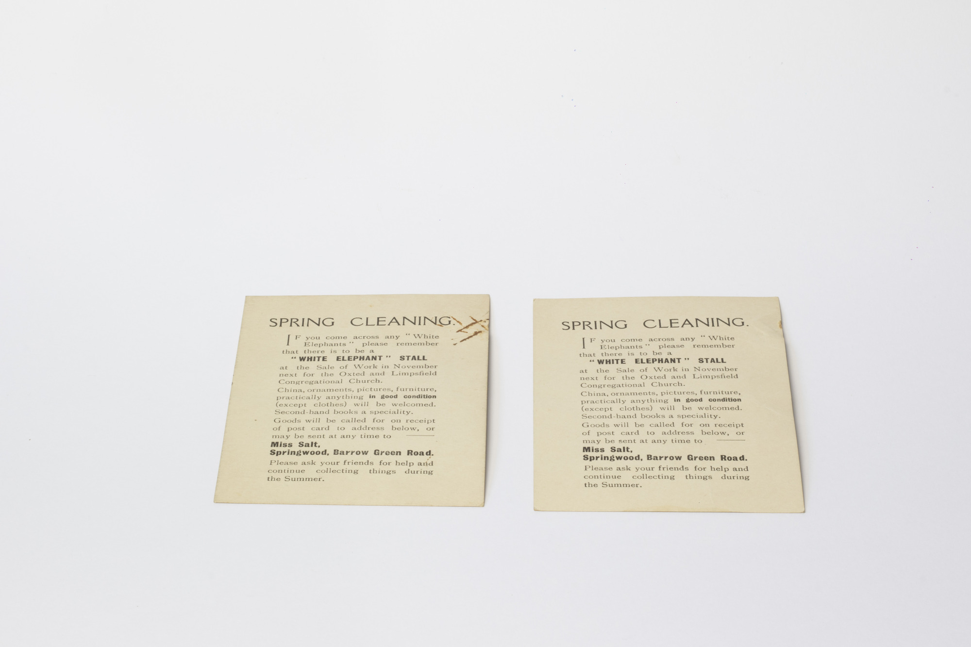 Valentine's Party Games: top view of spring cleaning cards