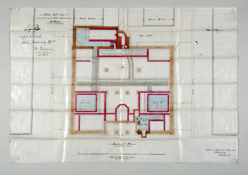 Bath and wash house original architects' plans, plan view