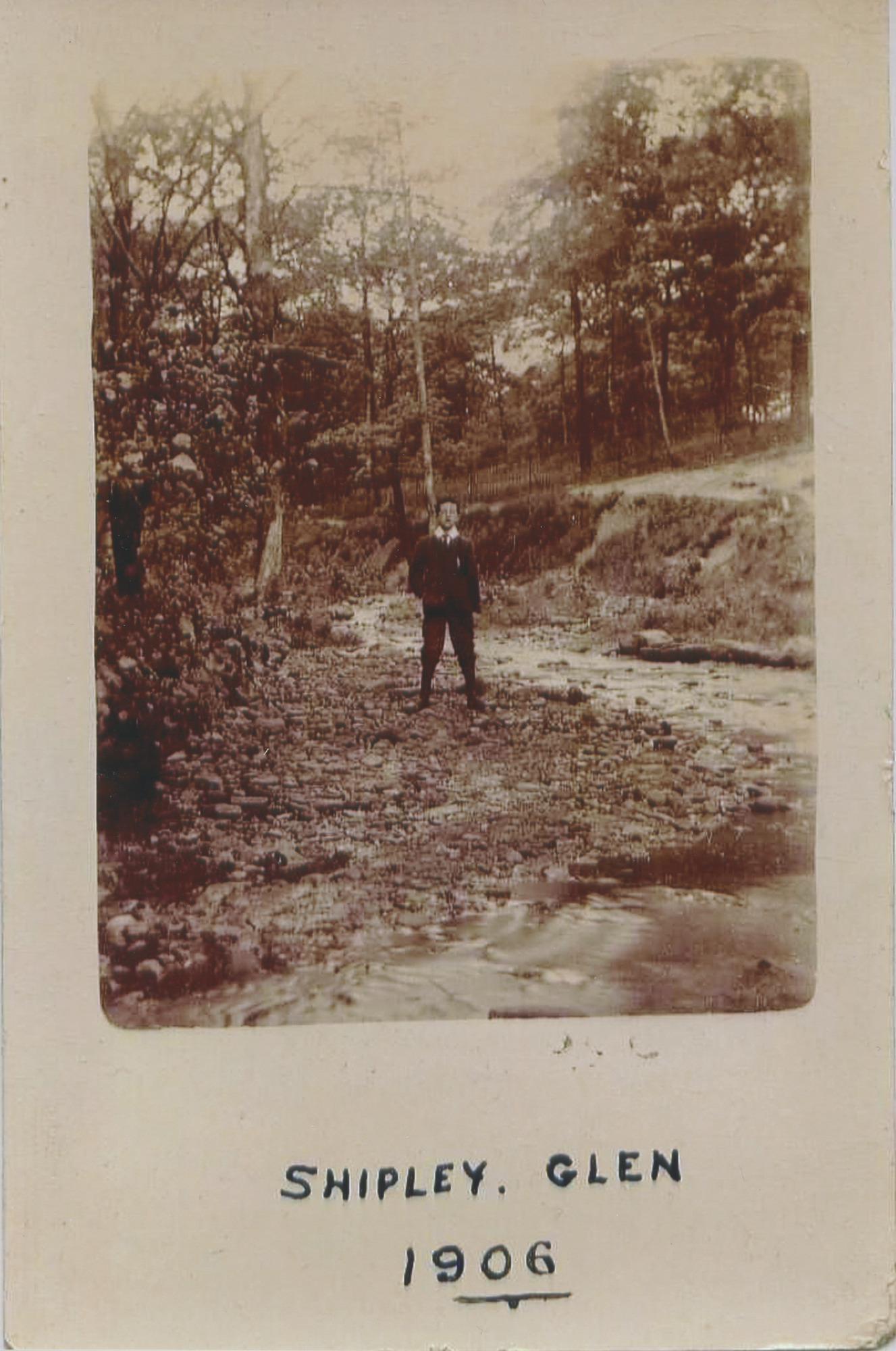 A visitor at Shipley Glen