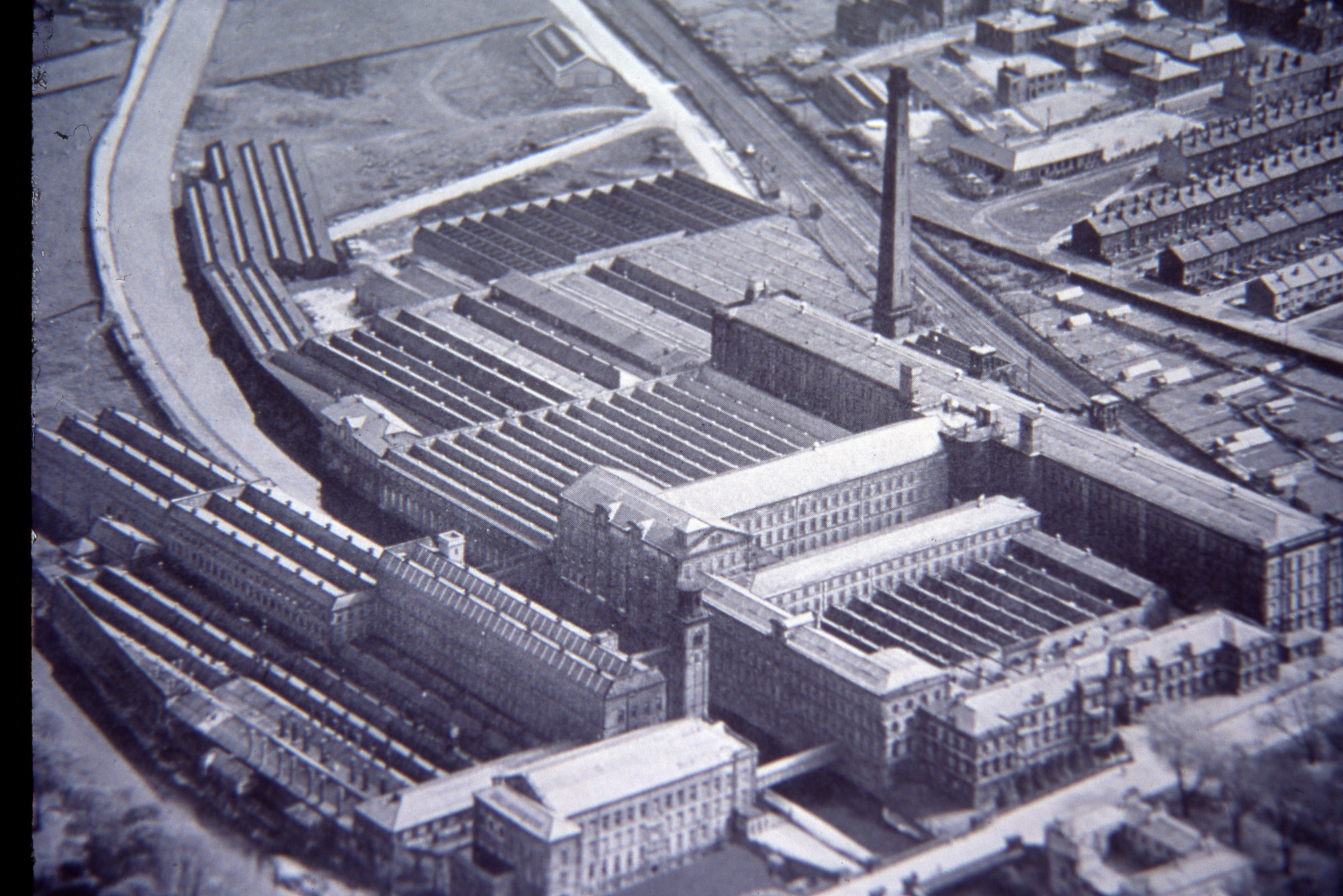 Aerial view of mill from northwest