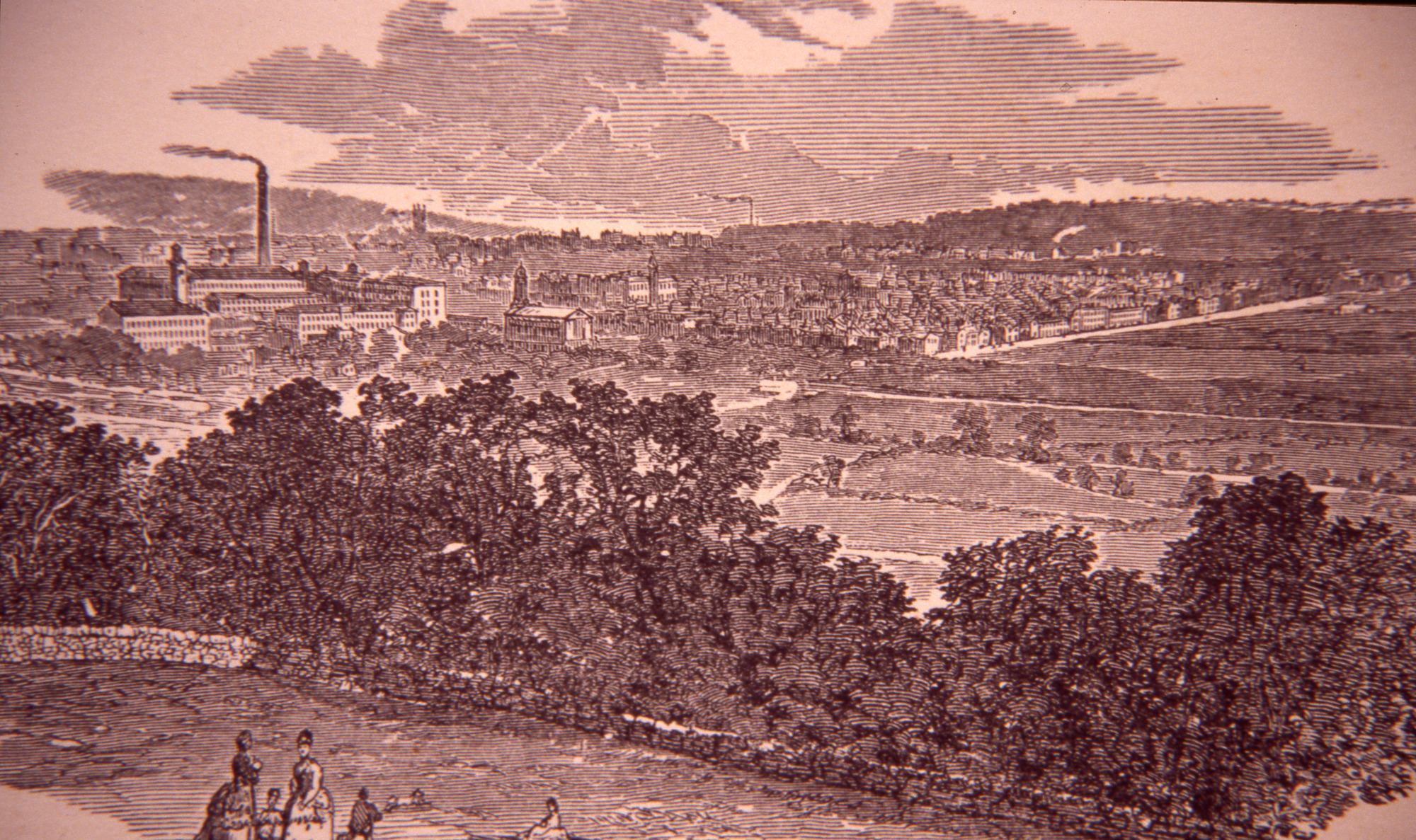 Etching of Saltaire Black and White