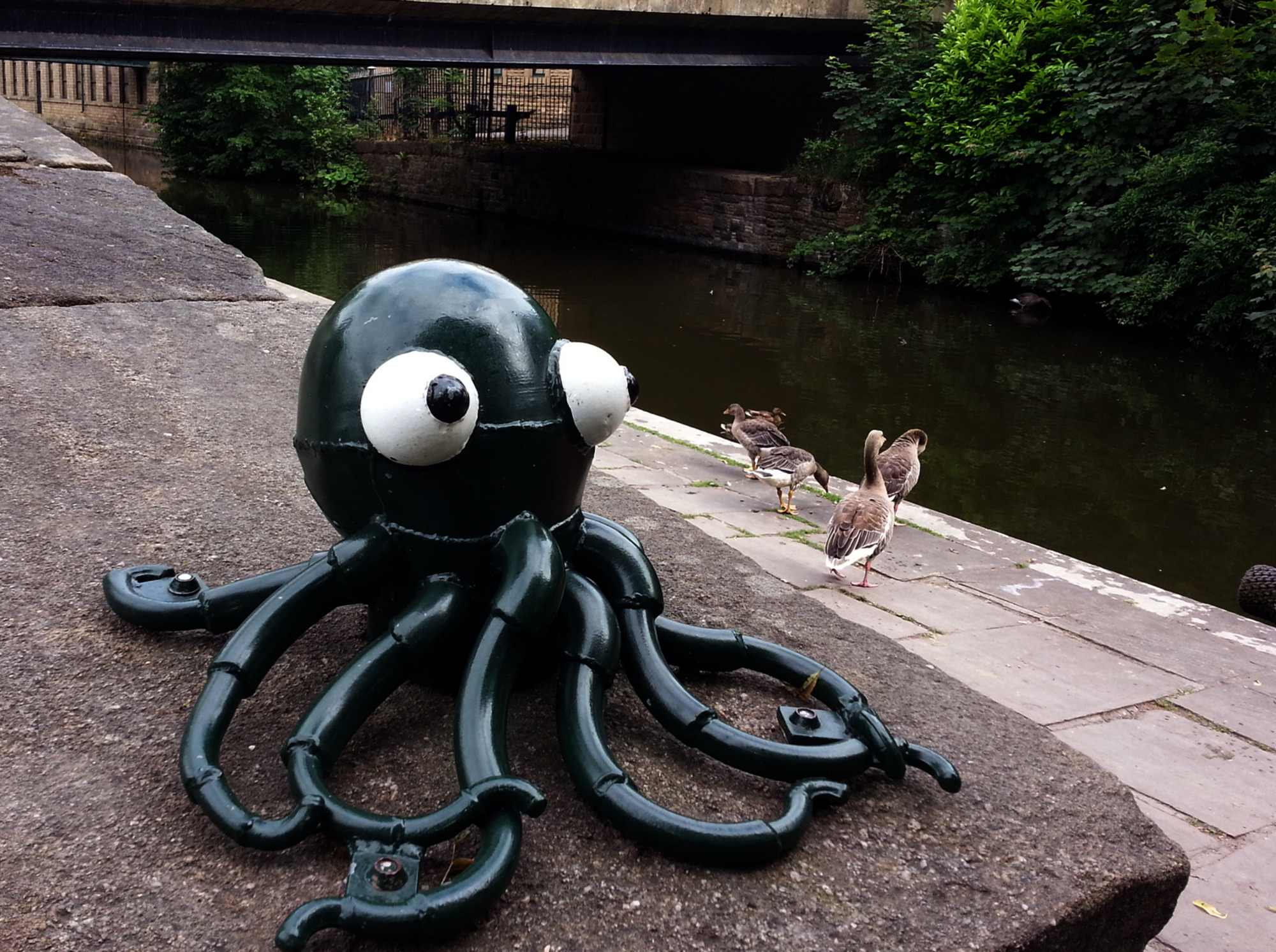 Saltaire monster by the canal