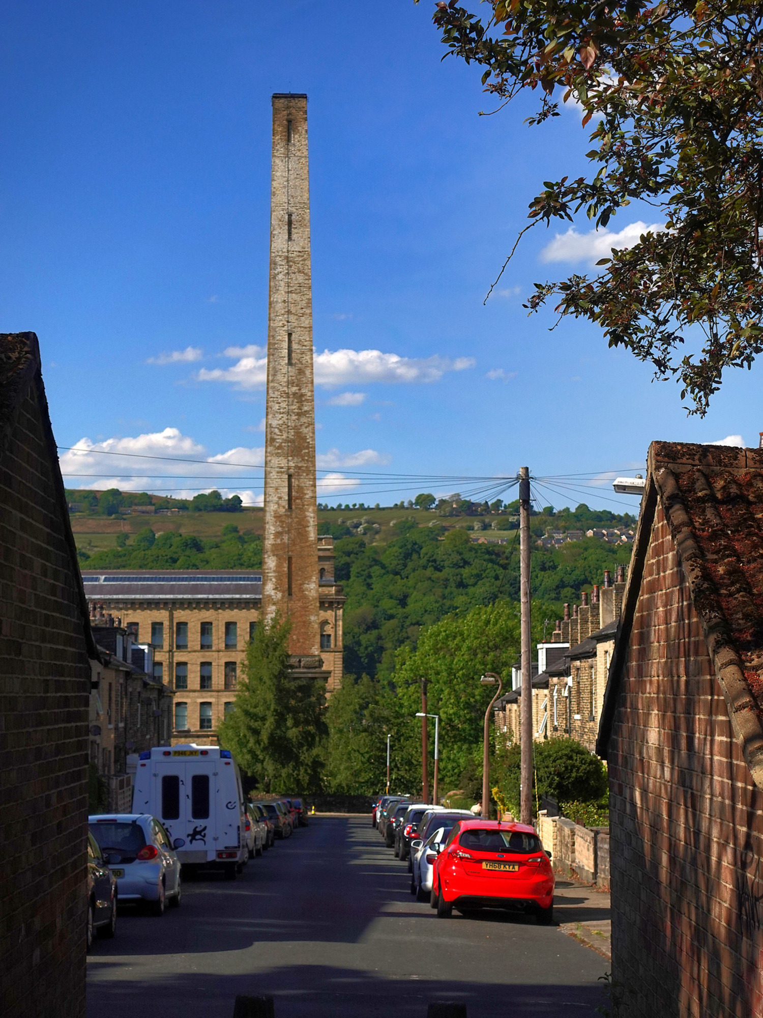 Salts Mill chimney from Rhodes Street