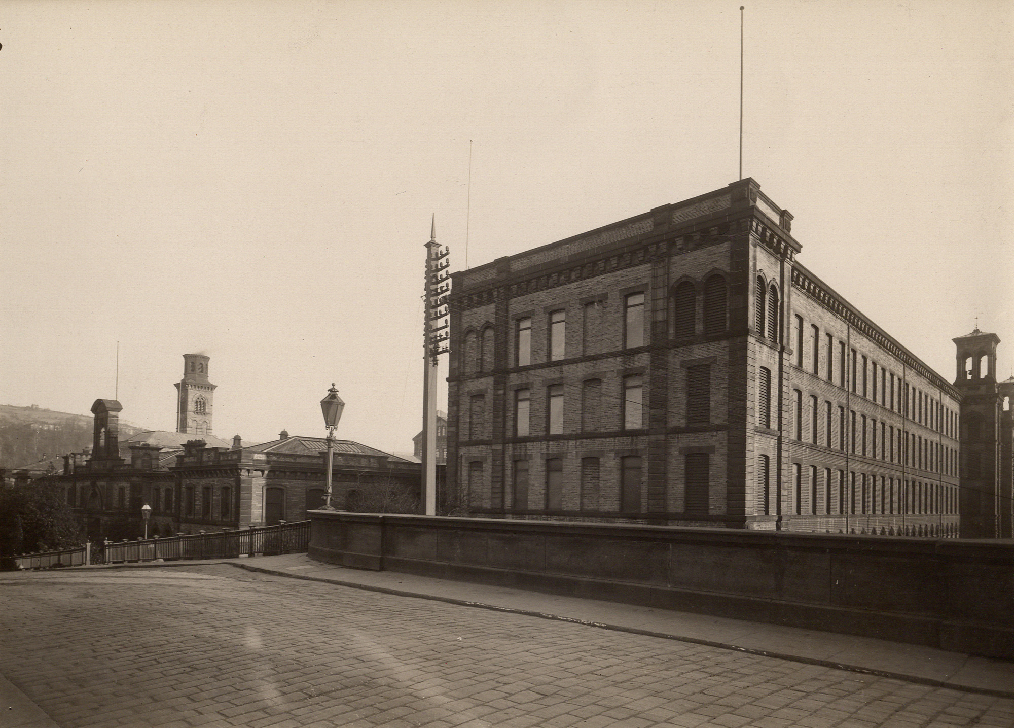 Salts Mill offices and Mill from the railway bridge (2)